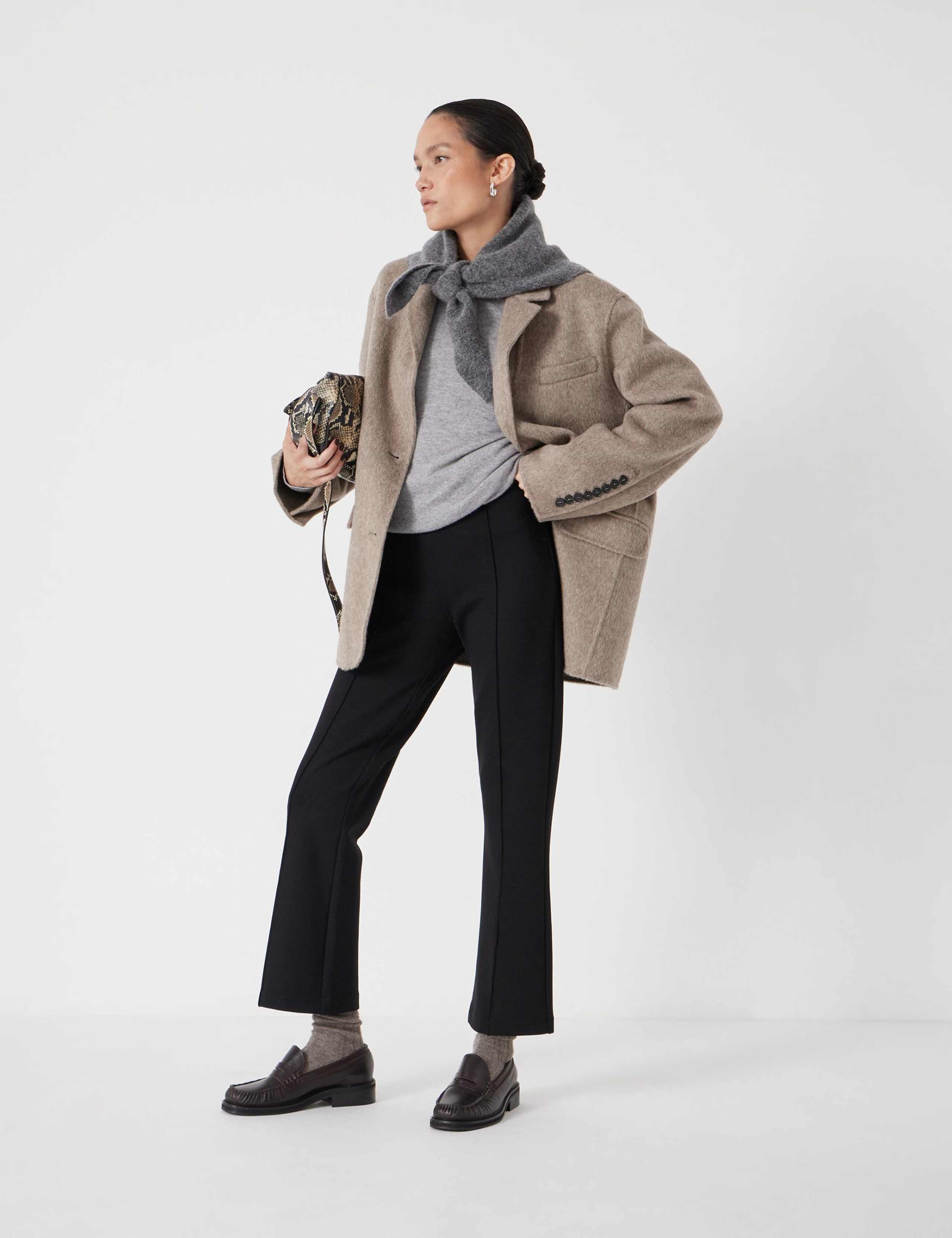 Jersey Flared Cropped Trousers 5 of 6