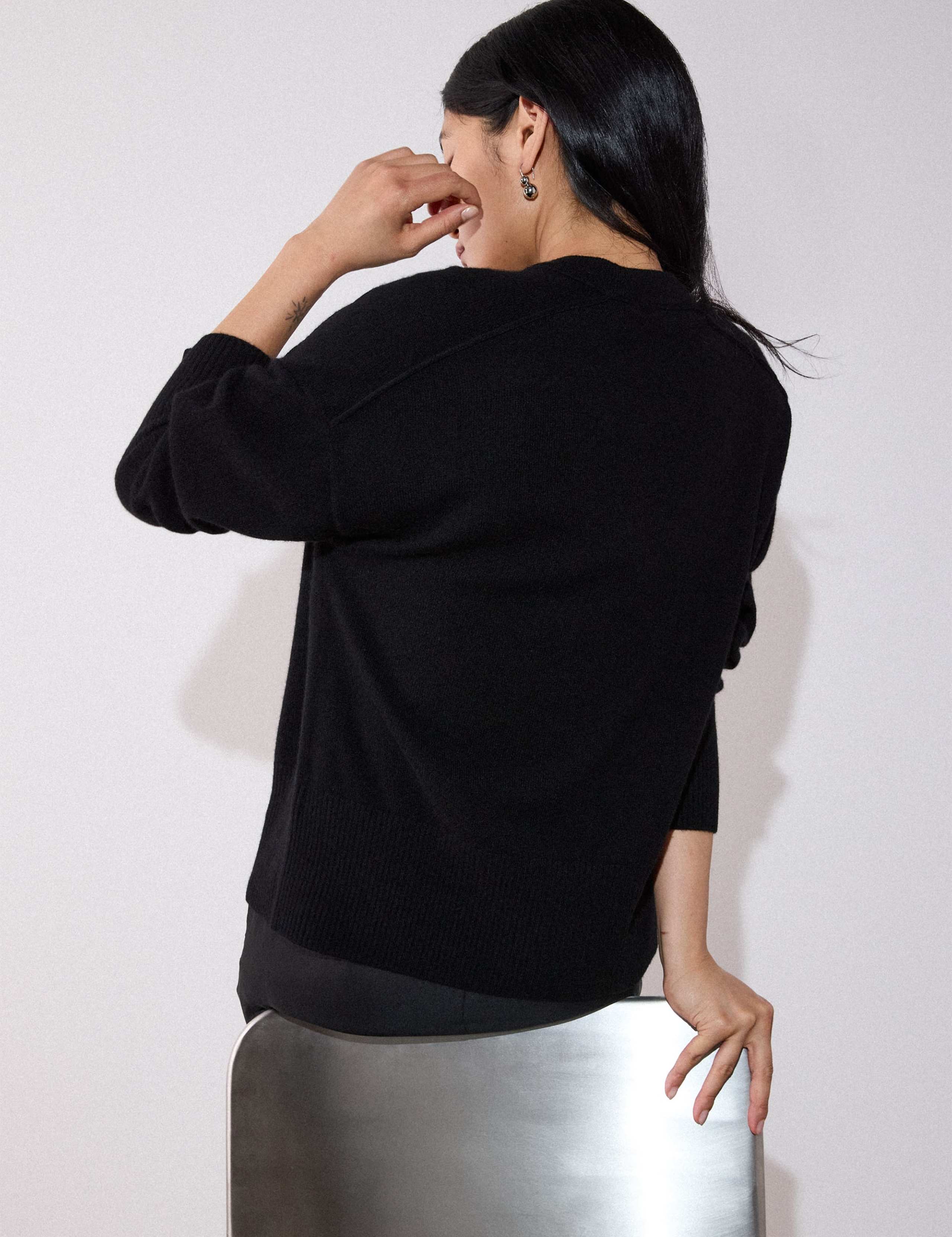 Pure Cashmere Seam Detail Knitted Top 3 of 5