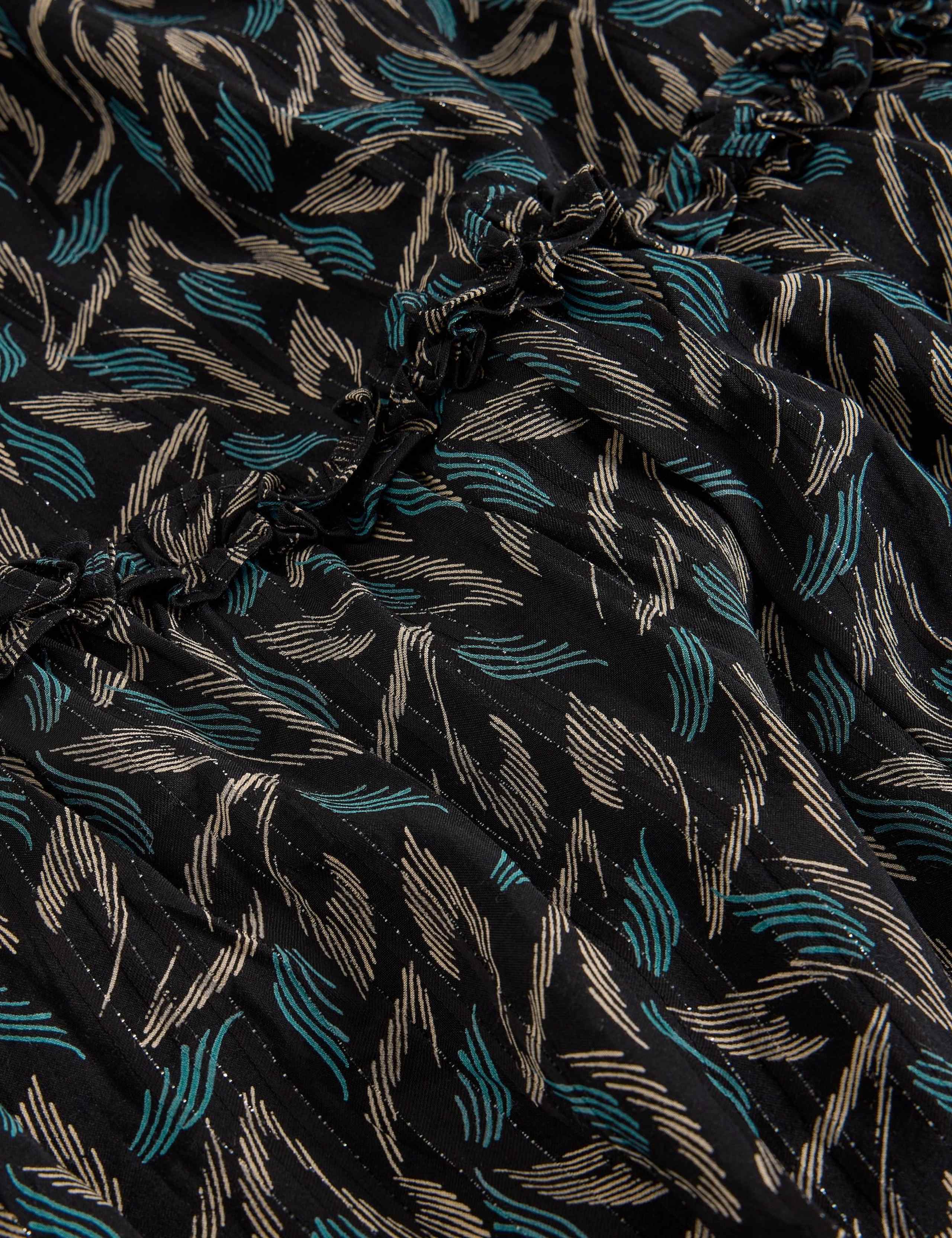 Metallic Printed Midi Tiered Skirt 6 of 6