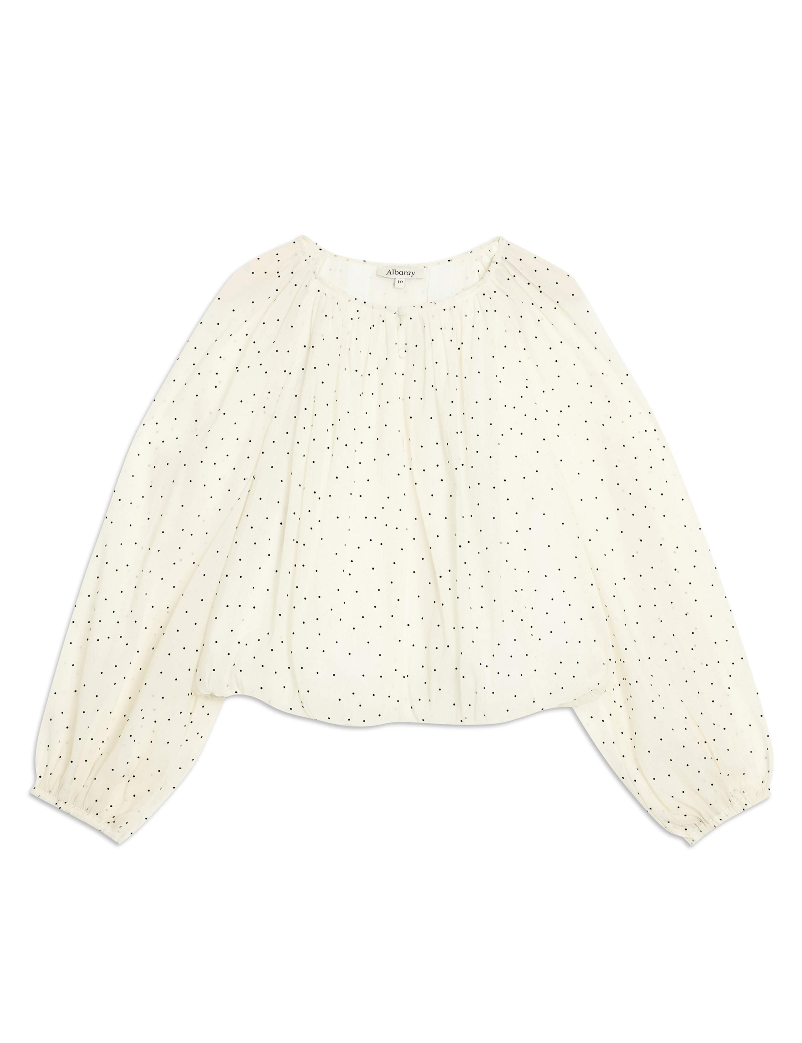 Flocked Spot Bubble Hem Top 2 of 5