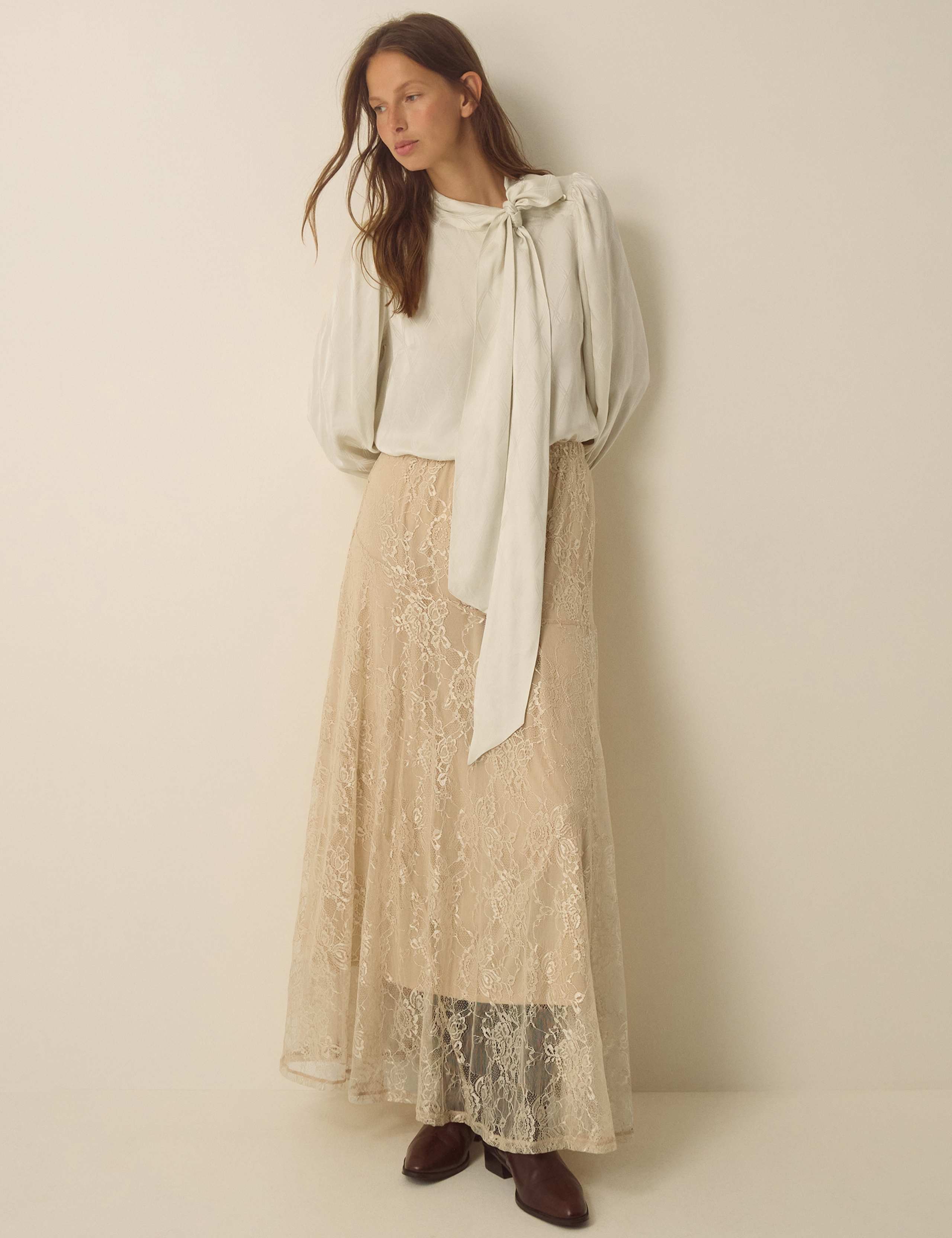 Jacquard Tie Front Top 3 of 5