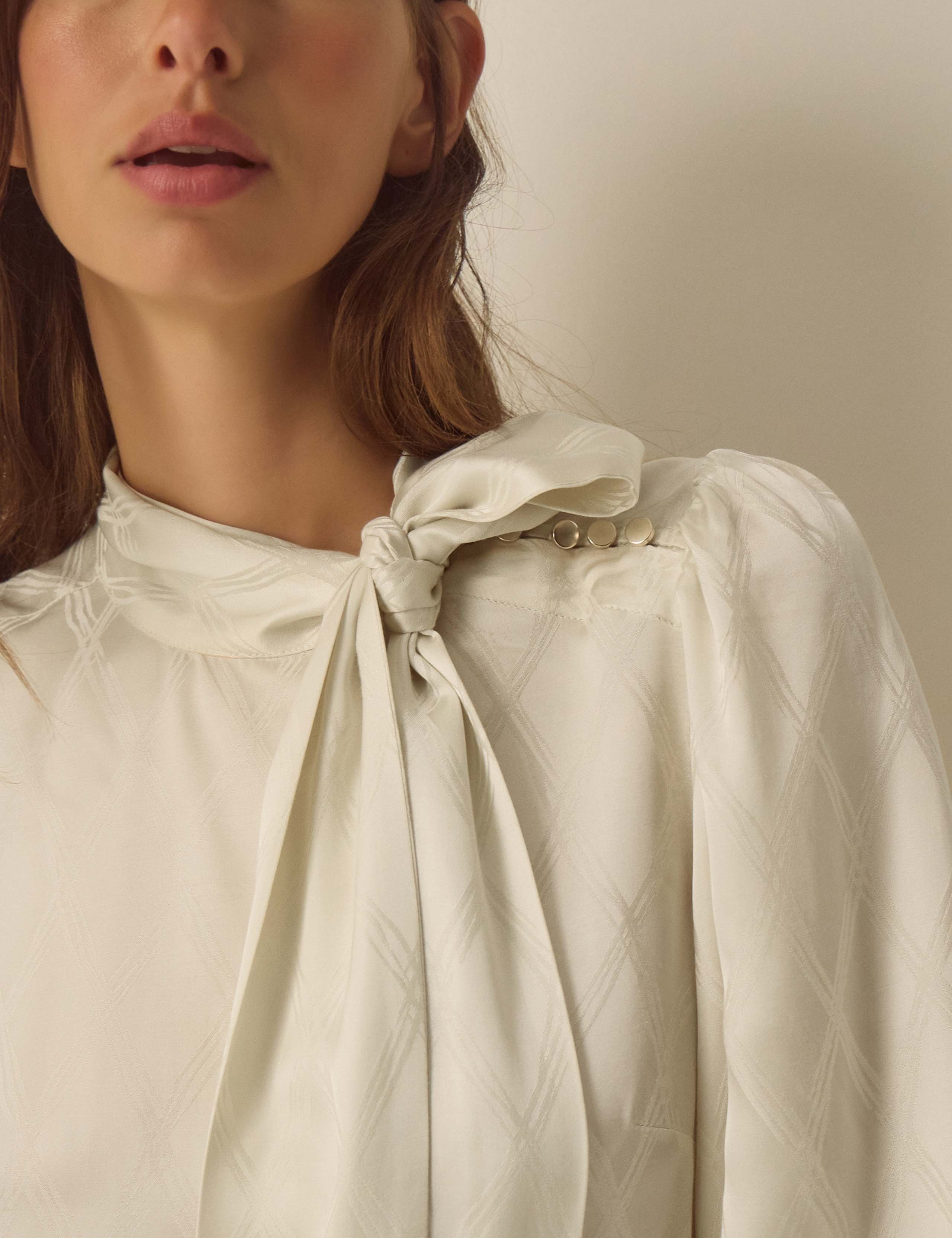 Jacquard Tie Front Top 5 of 5