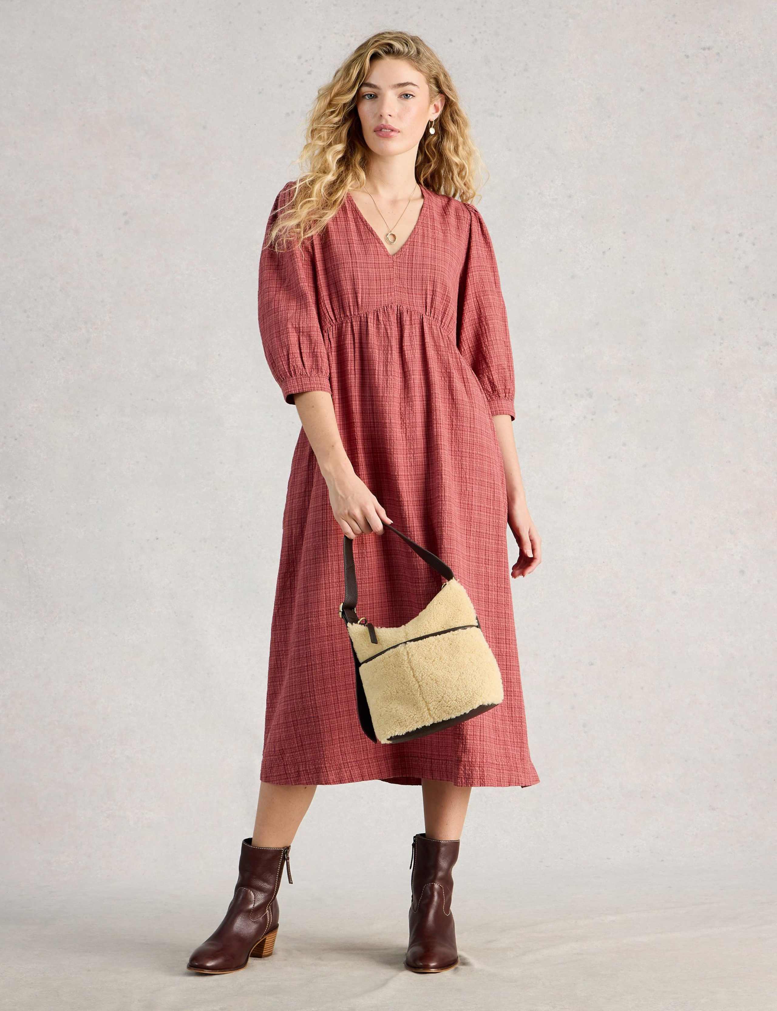 Floral V-Neck Midi Relaxed Skater Dress 1 of 6