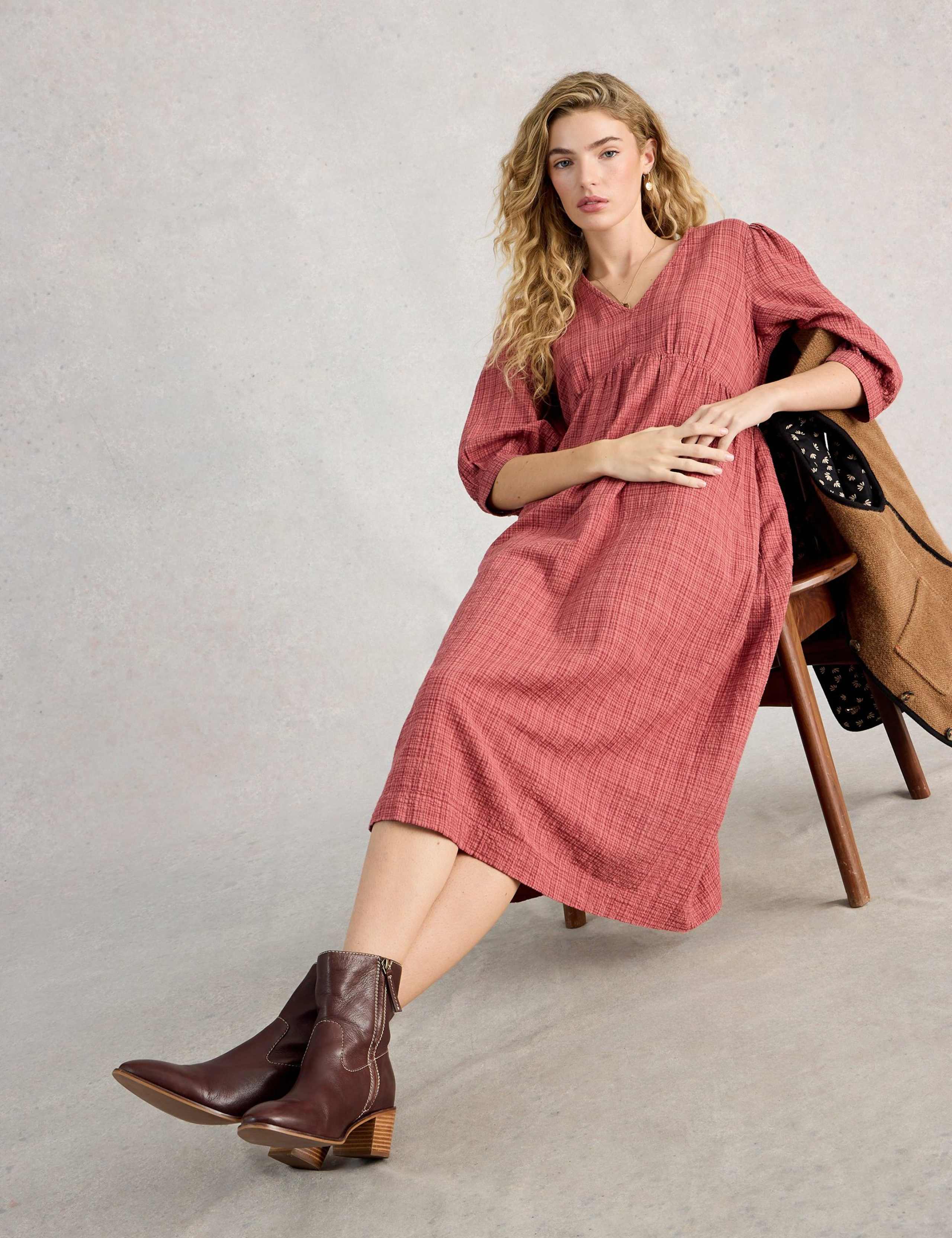 Floral V-Neck Midi Relaxed Skater Dress 6 of 6