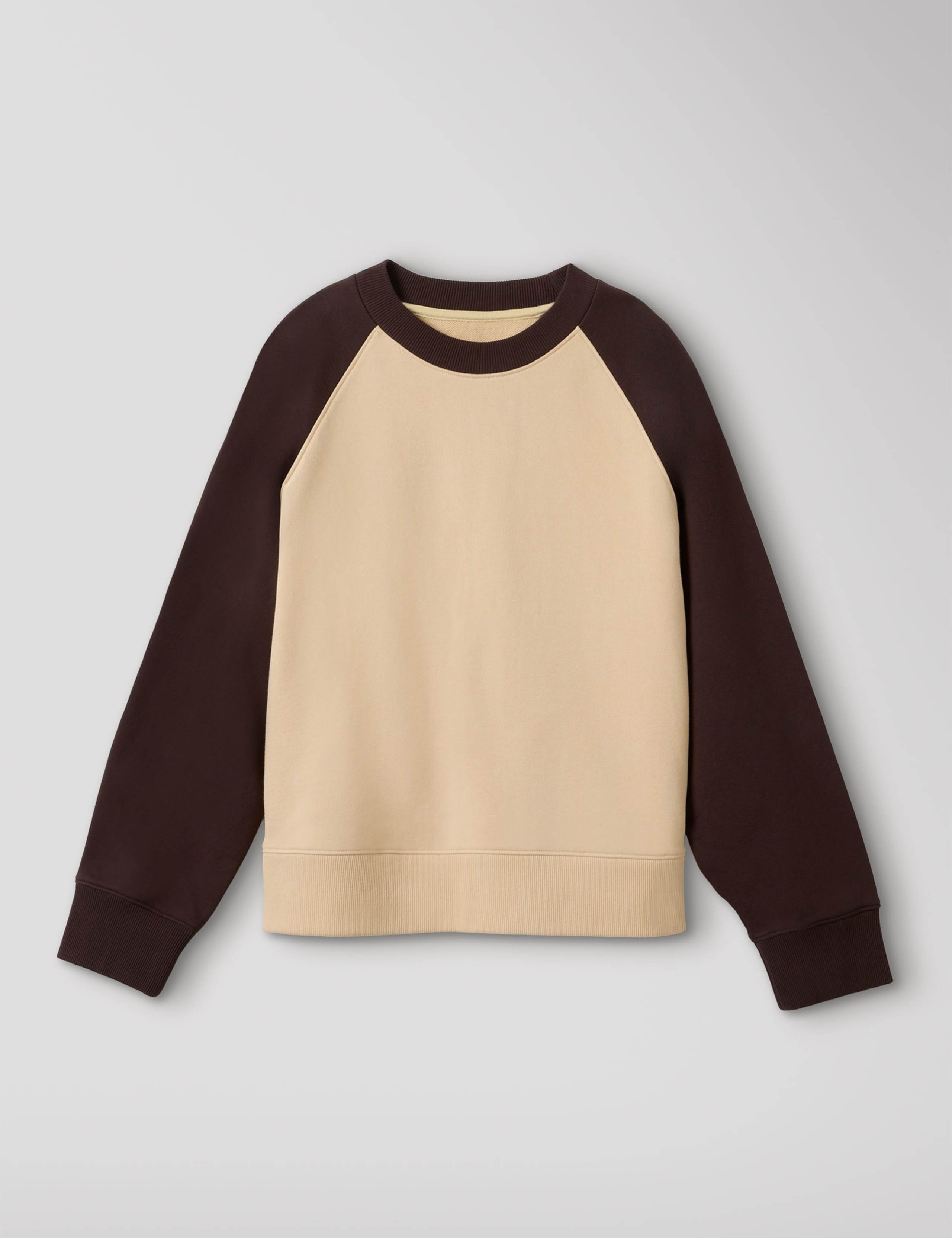 Pure Cotton Contrast Sleeve Sweatshirt 2 of 6