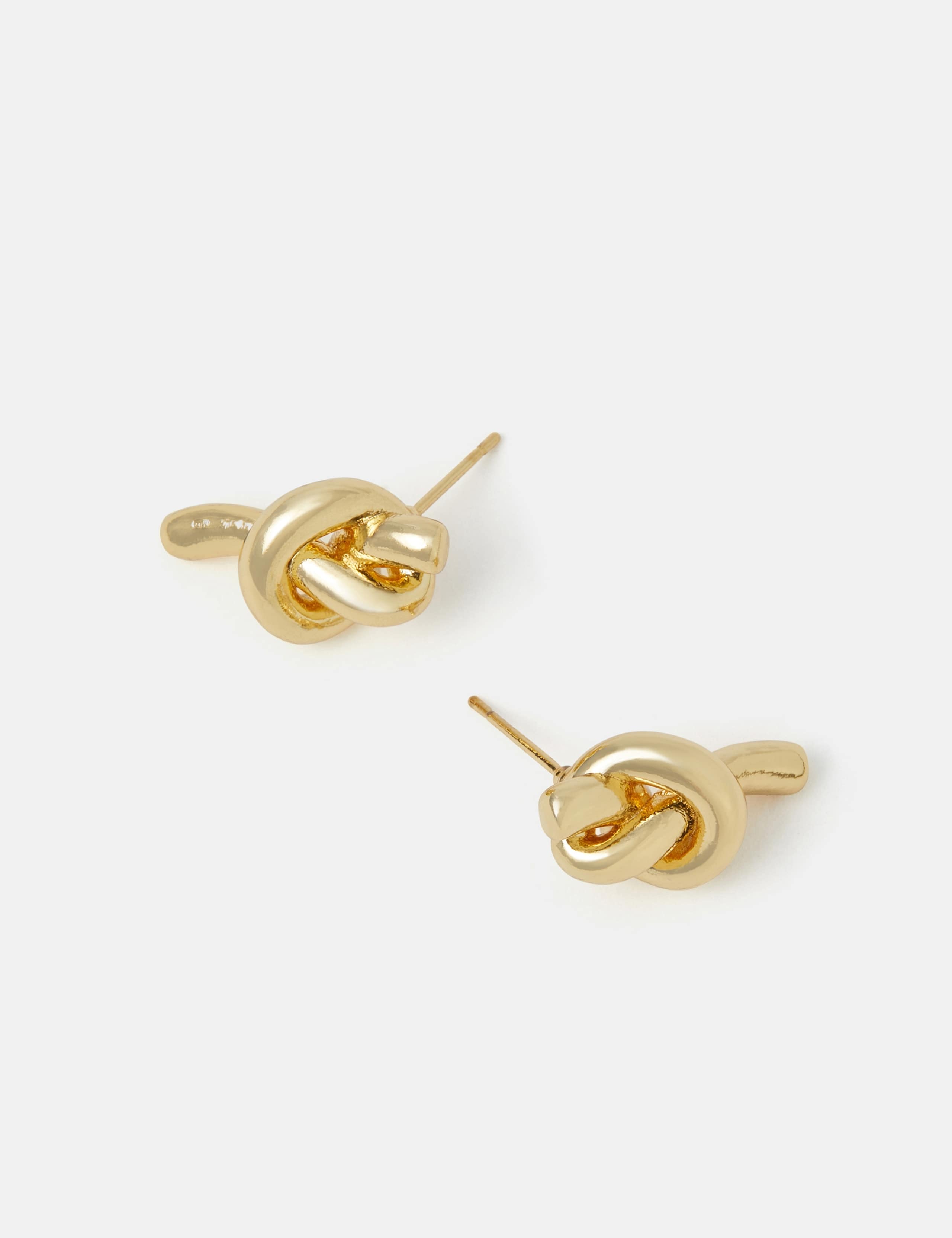 14 Ct Gold-Plated Knot Stud Earrings 2 of 2