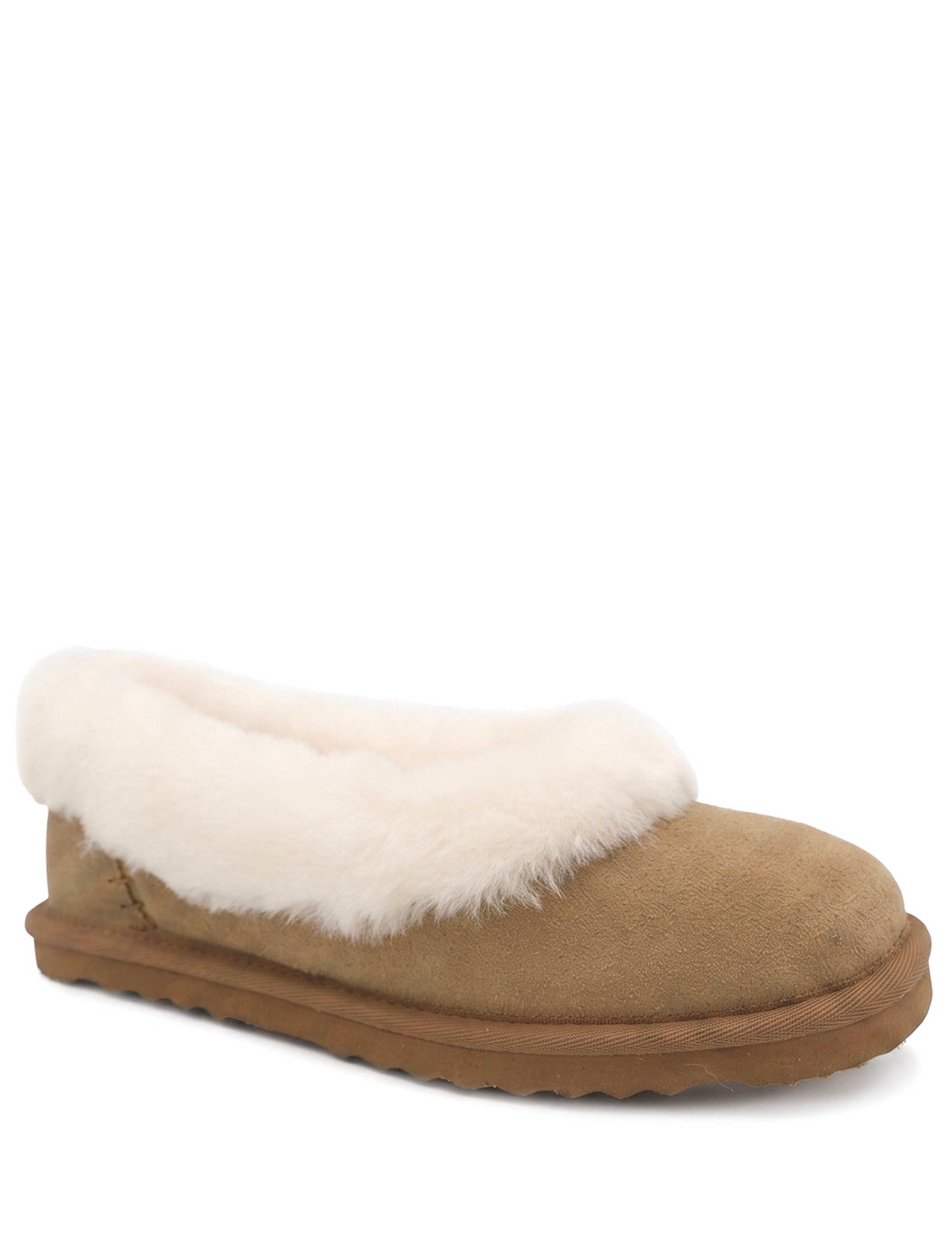 Faux Fur Lined Round Toe Ballerina Slippers 3 of 6
