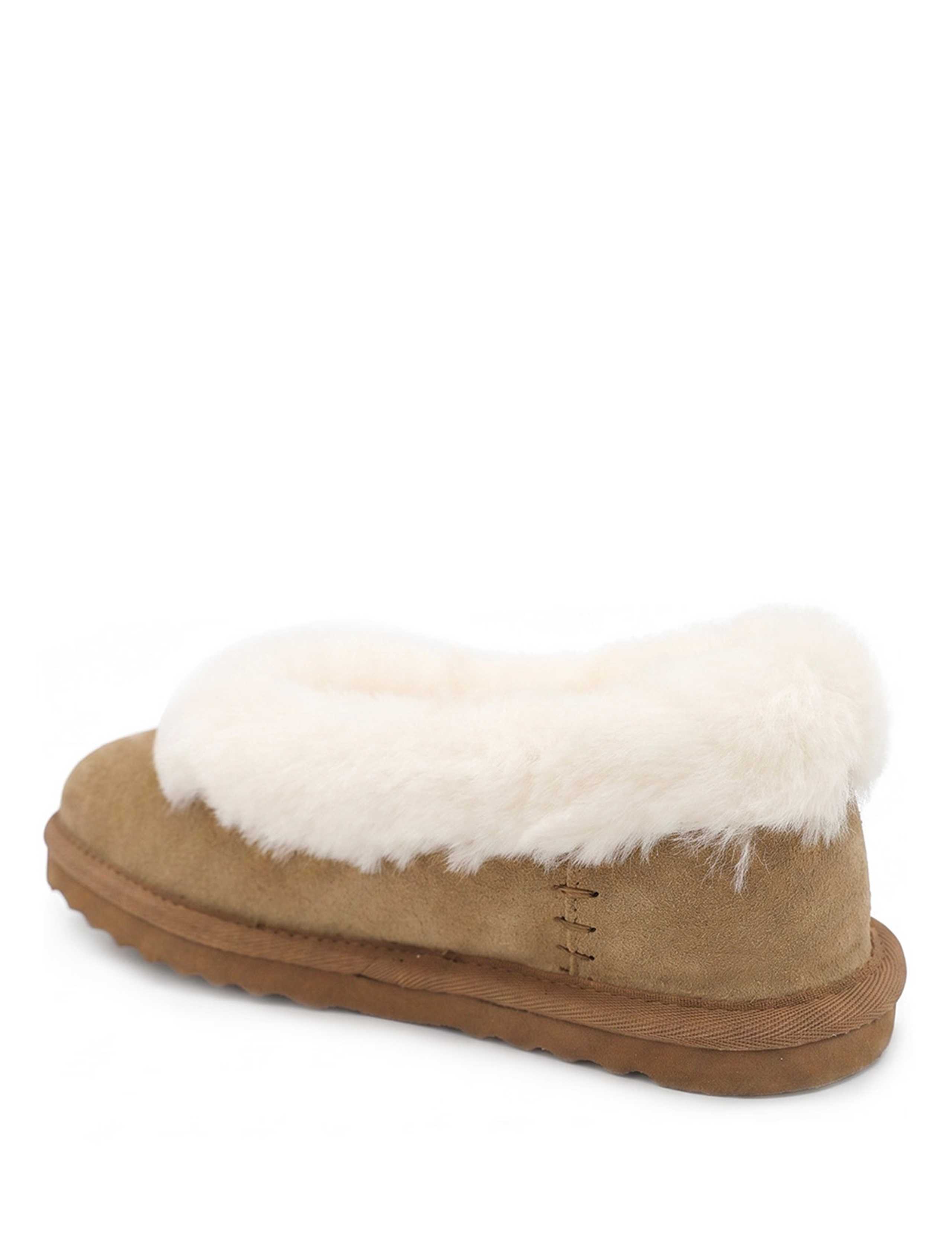 Faux Fur Lined Round Toe Ballerina Slippers 4 of 6