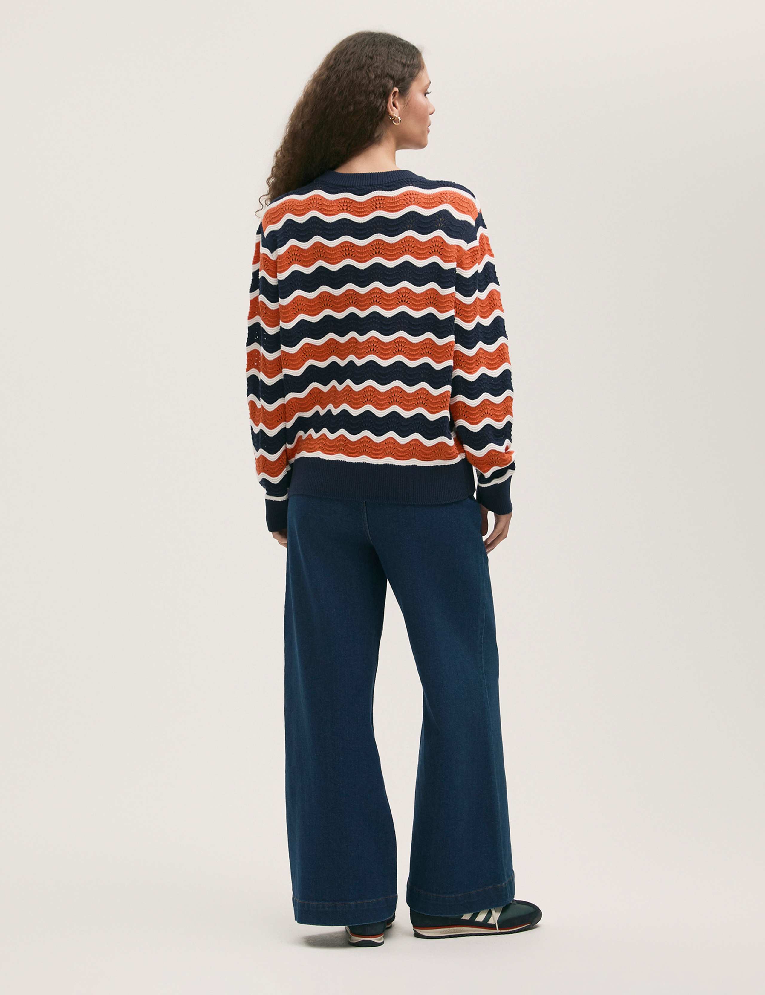 Pure Cotton Striped Crew Neck Jumper 3 of 5