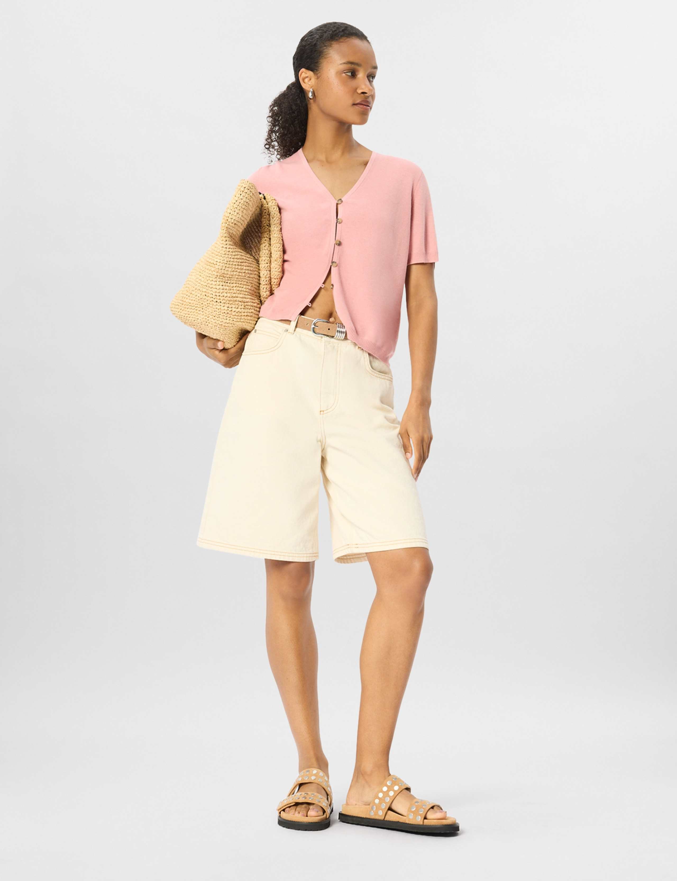 Cotton Rich Button Front V-Neck Cardigan 4 of 7