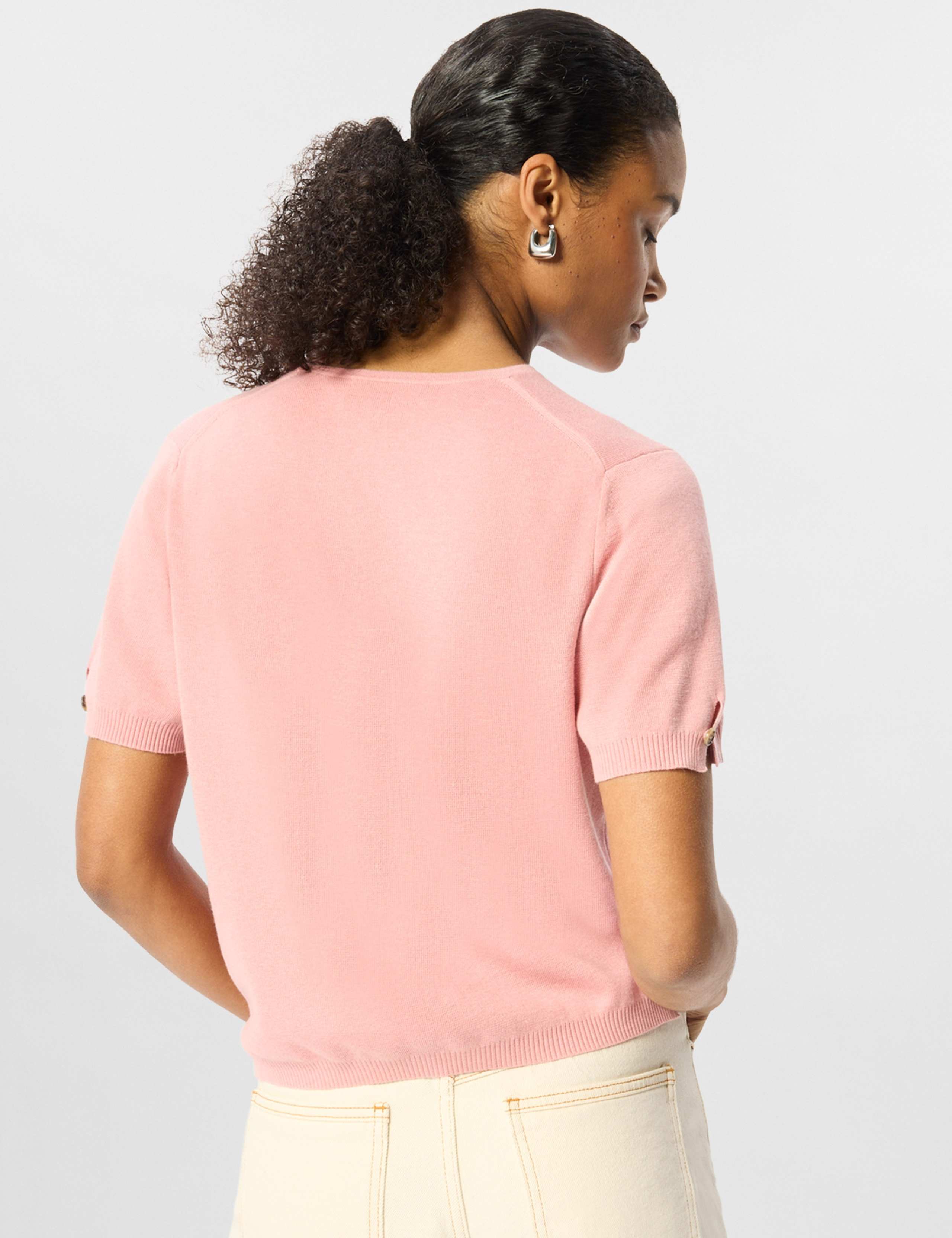 Cotton Rich Button Front V-Neck Cardigan 5 of 7