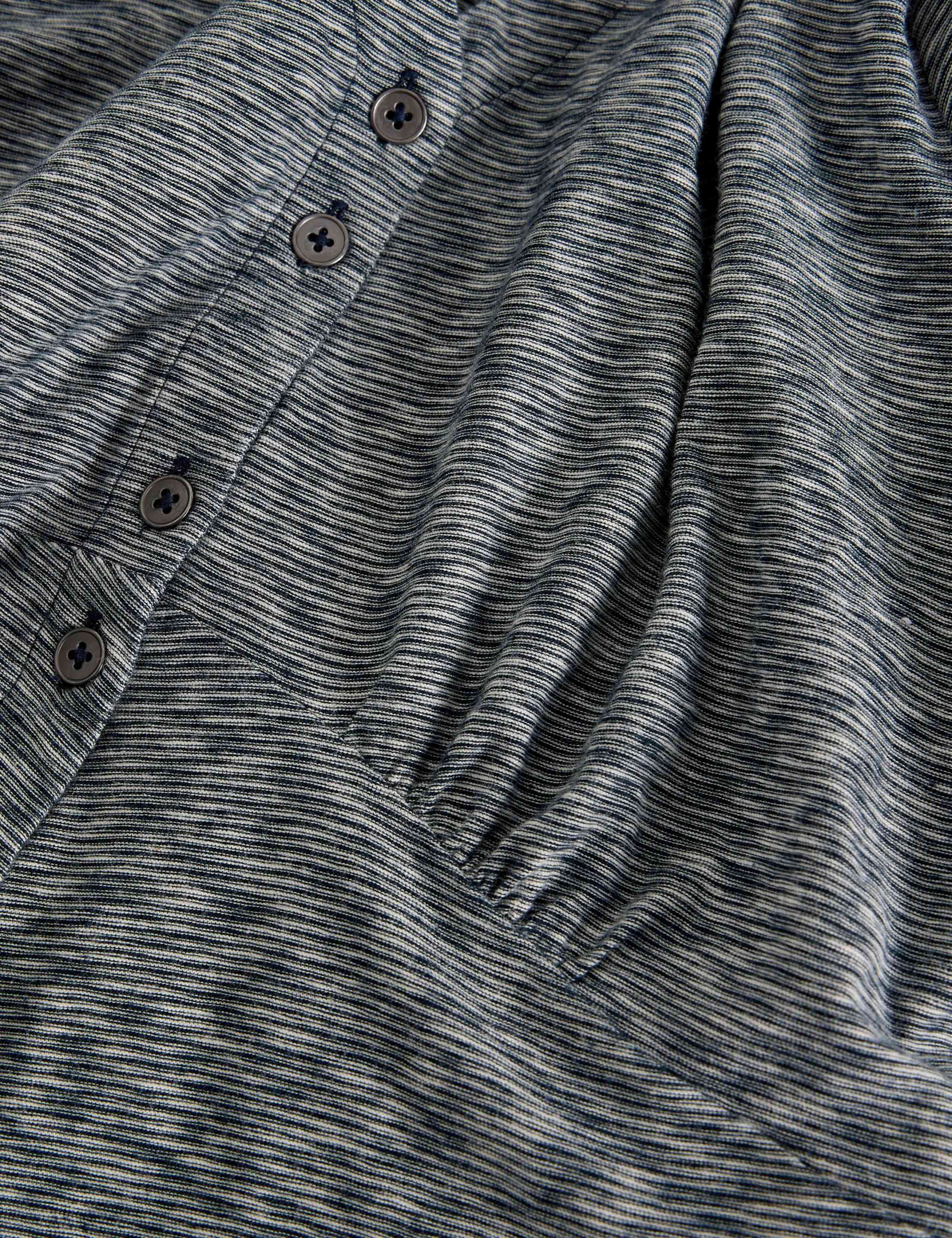 Jersey Striped V-Neck Midi Waisted Dress 5 of 6