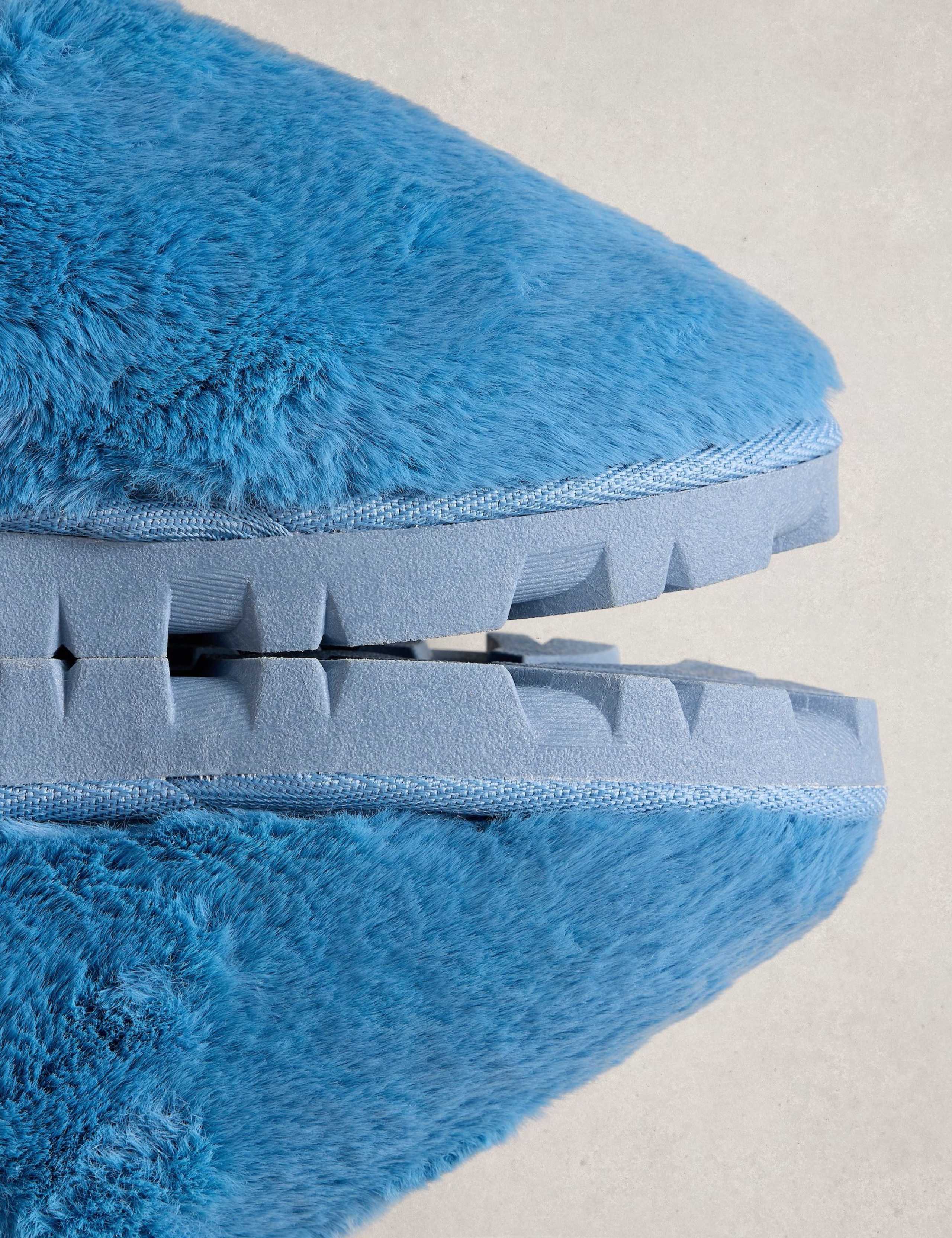 Faux Fur Round Toe Mule Slippers 3 of 4