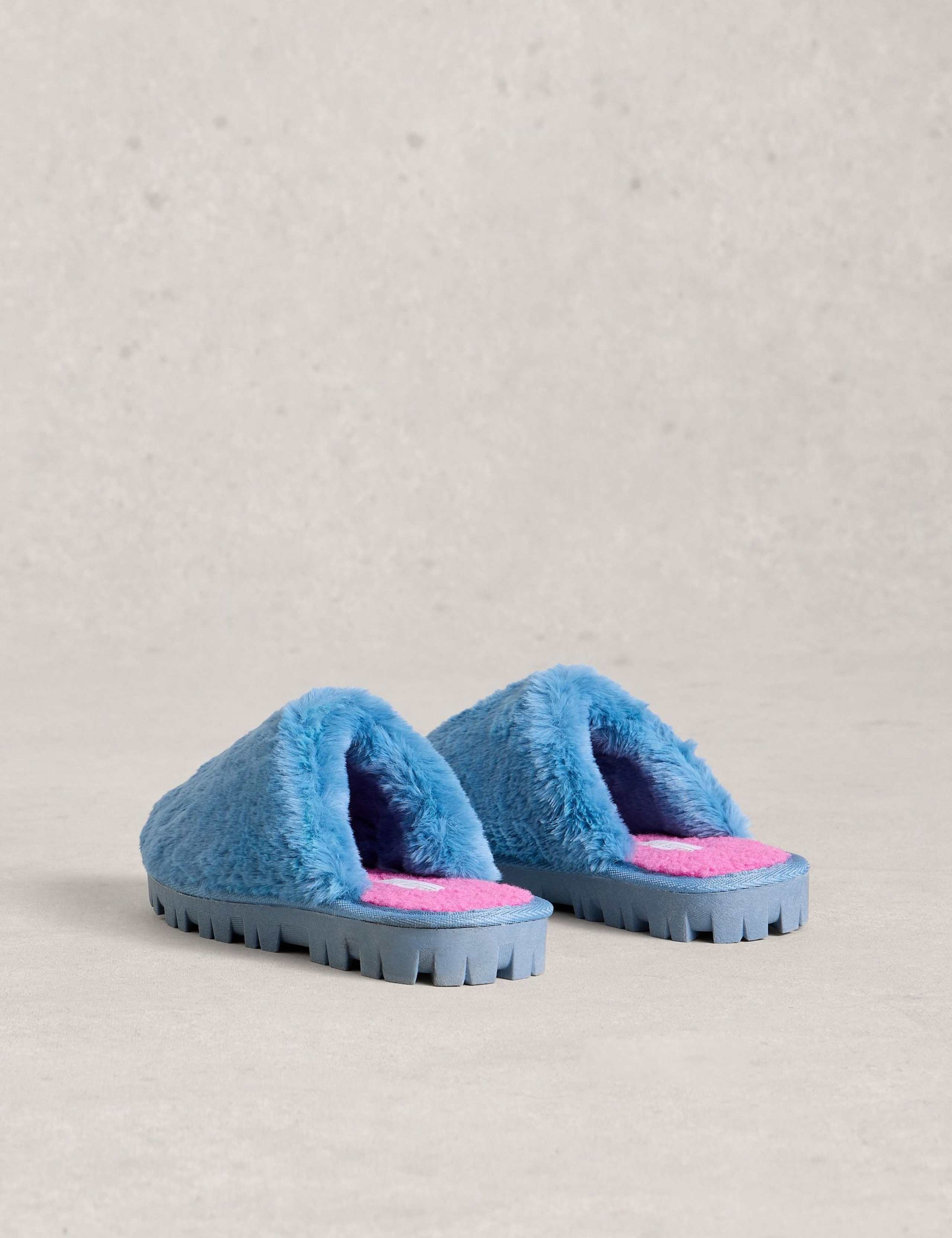 Faux Fur Round Toe Mule Slippers 4 of 4