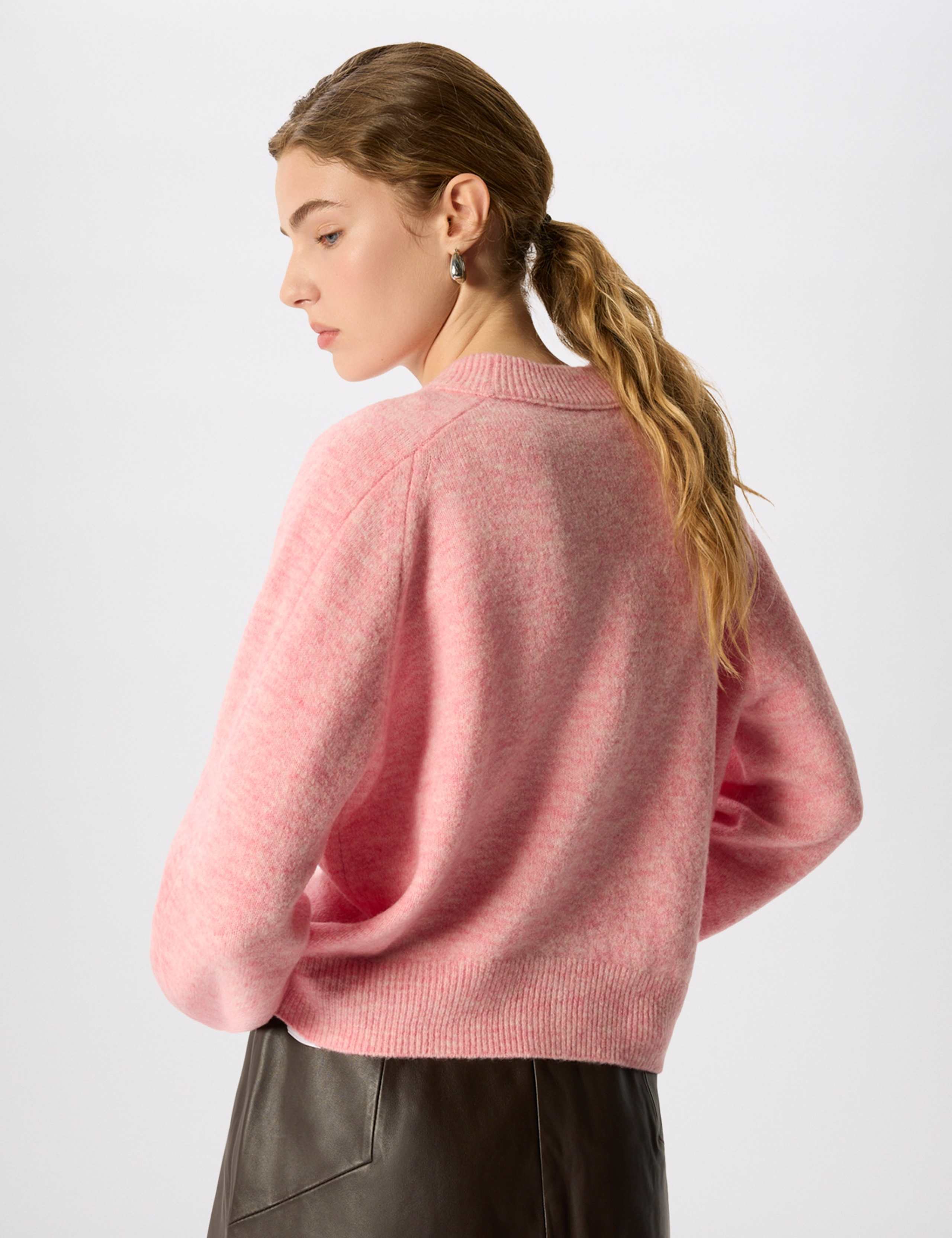 Wool Blend Crew Neck Curved Hem Jumper 7 of 7