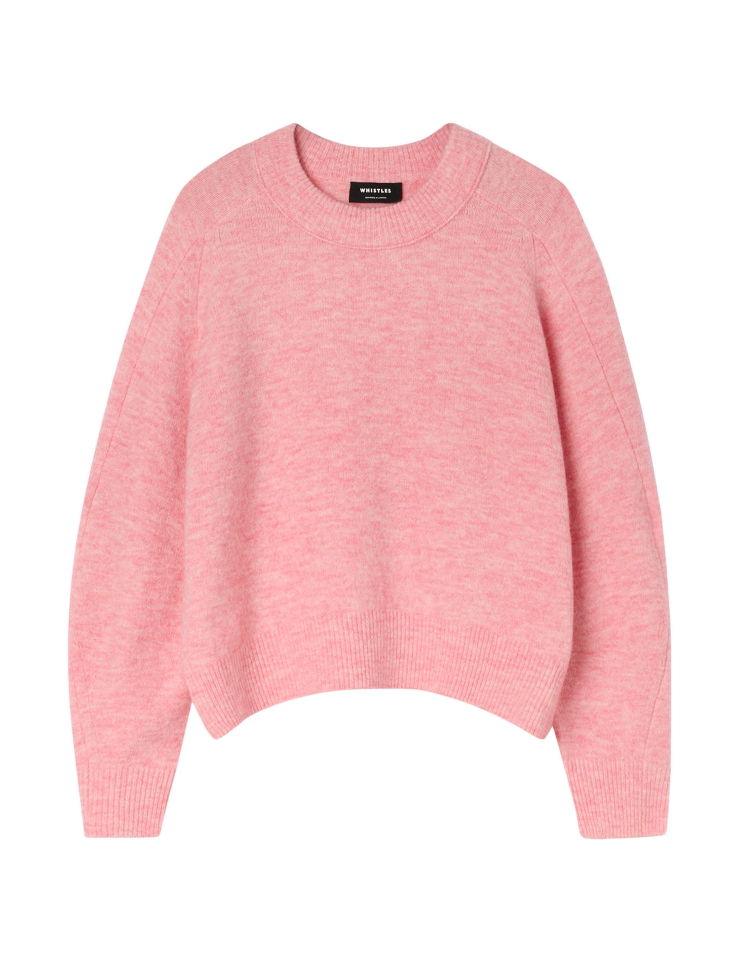 Wool Blend Crew Neck Curved Hem Jumper 2 of 7