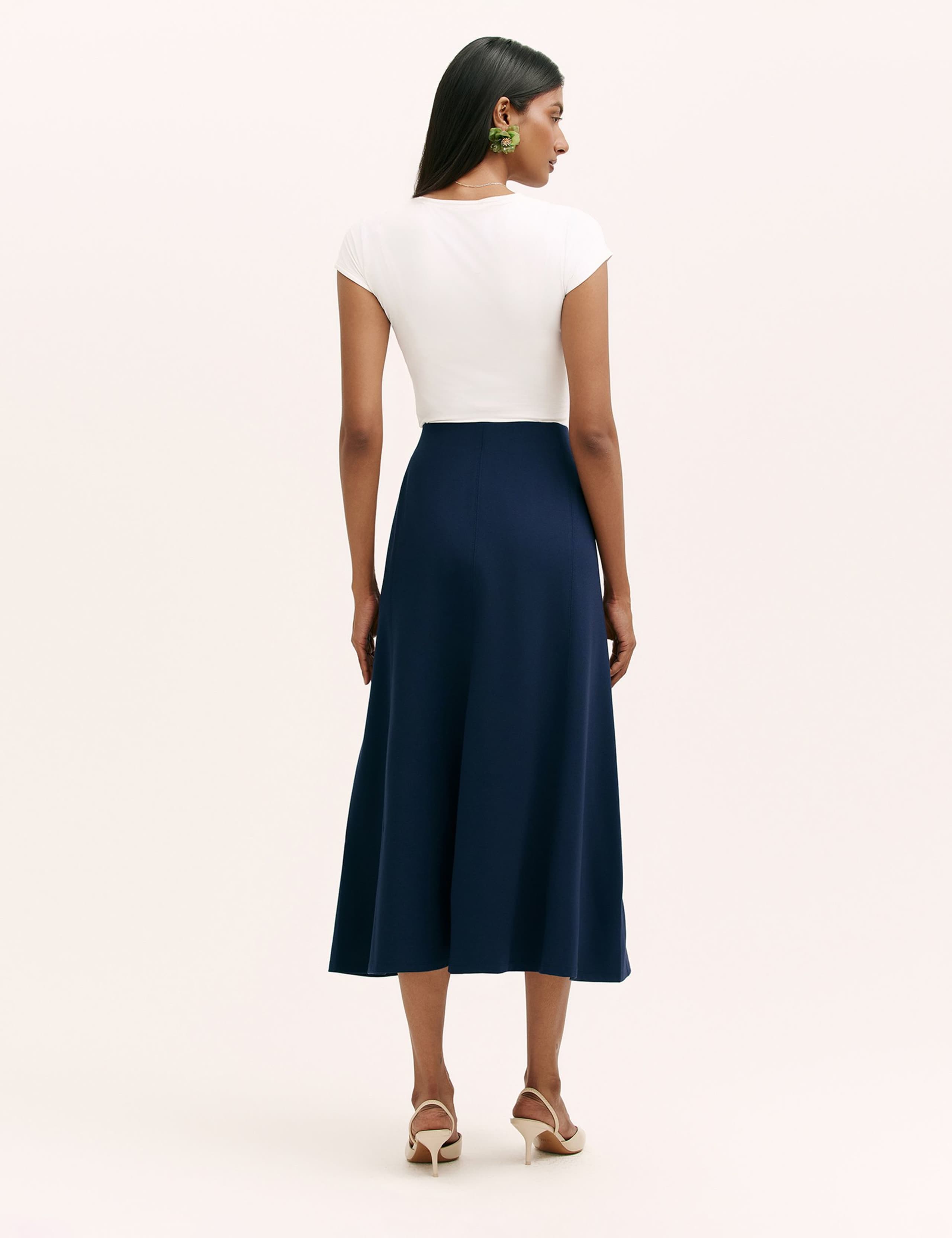 Jersey Midi A-Line Skirt 2 of 4