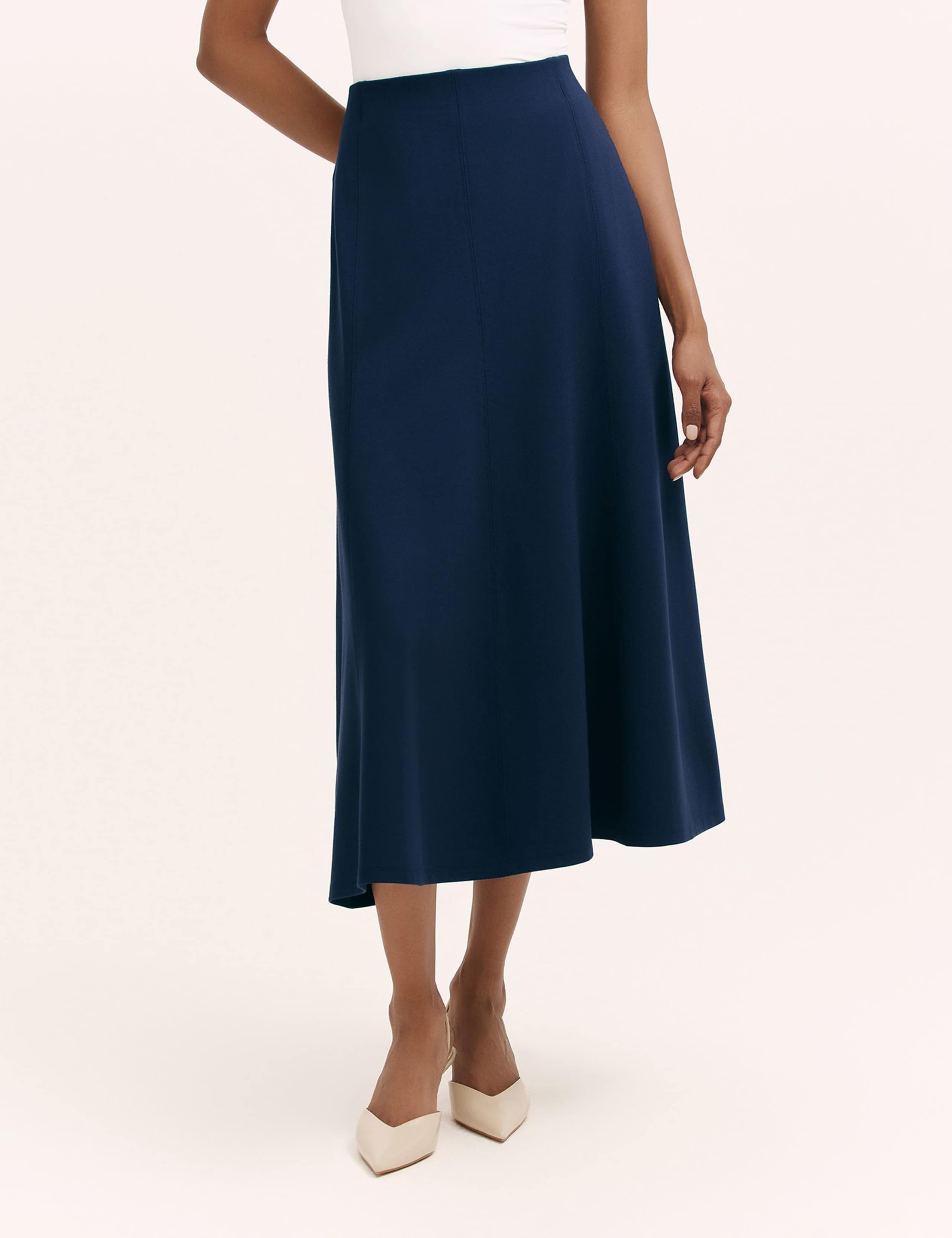 Jersey Midi A-Line Skirt 3 of 4