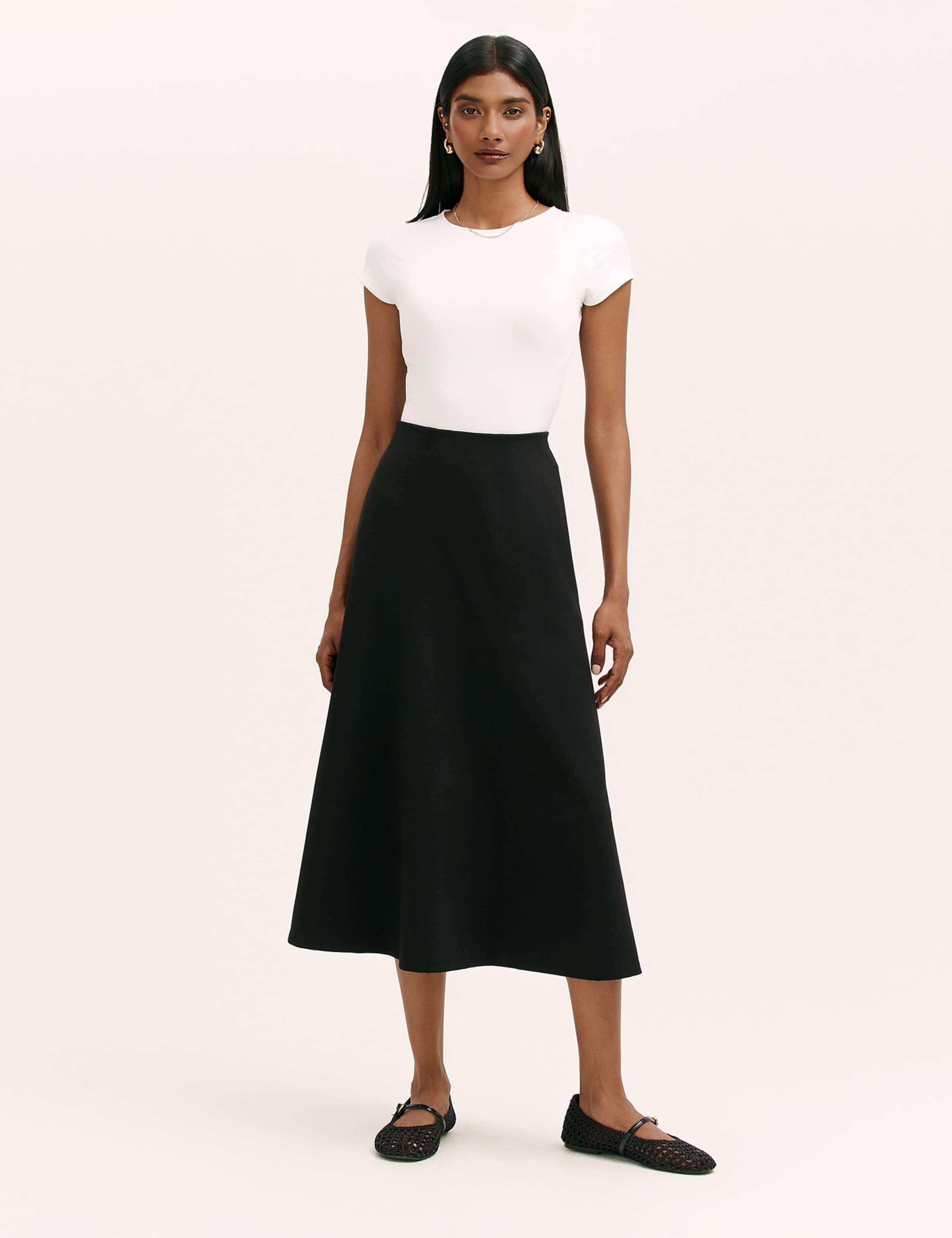 Jersey Midi A-Line Skirt 1 of 3