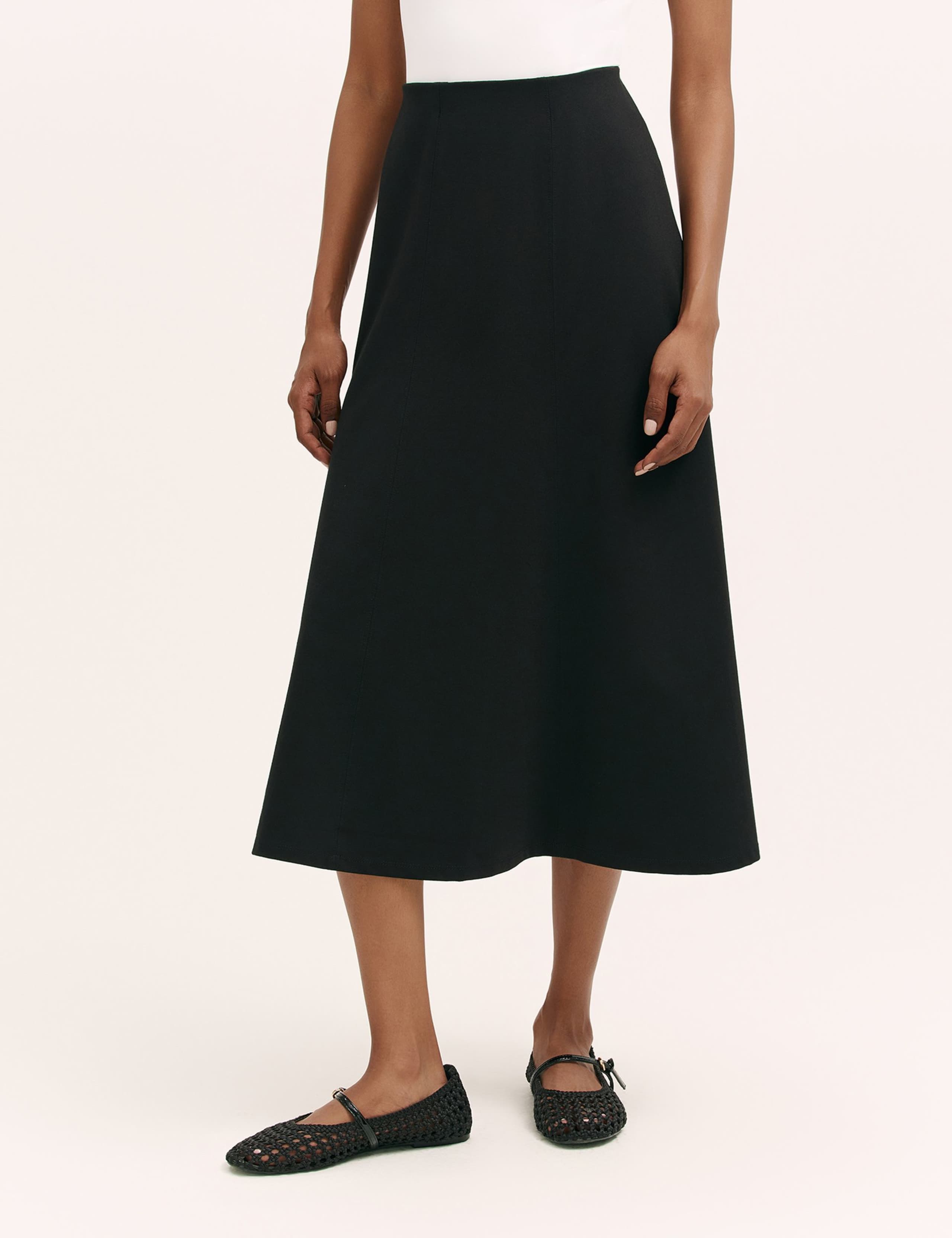 Jersey Midi A-Line Skirt 2 of 3