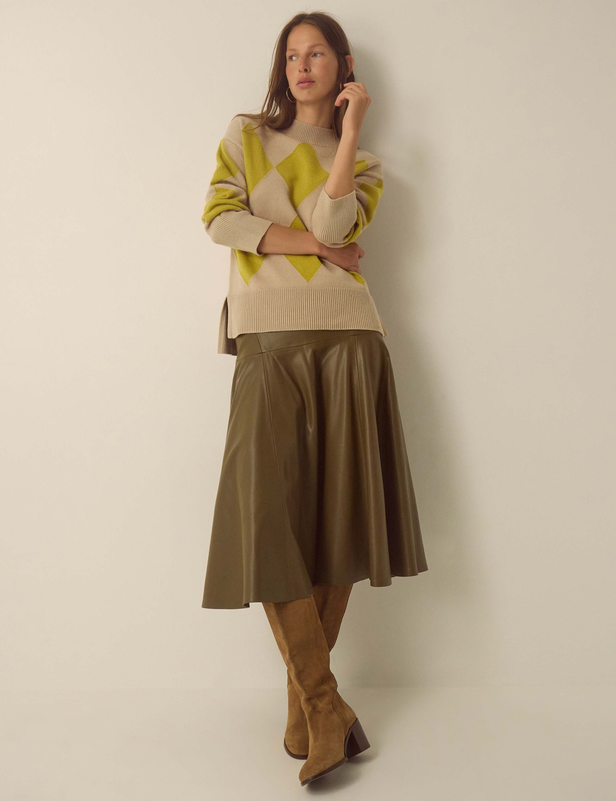 Argyle Funnel Neck Jumper 3 of 4