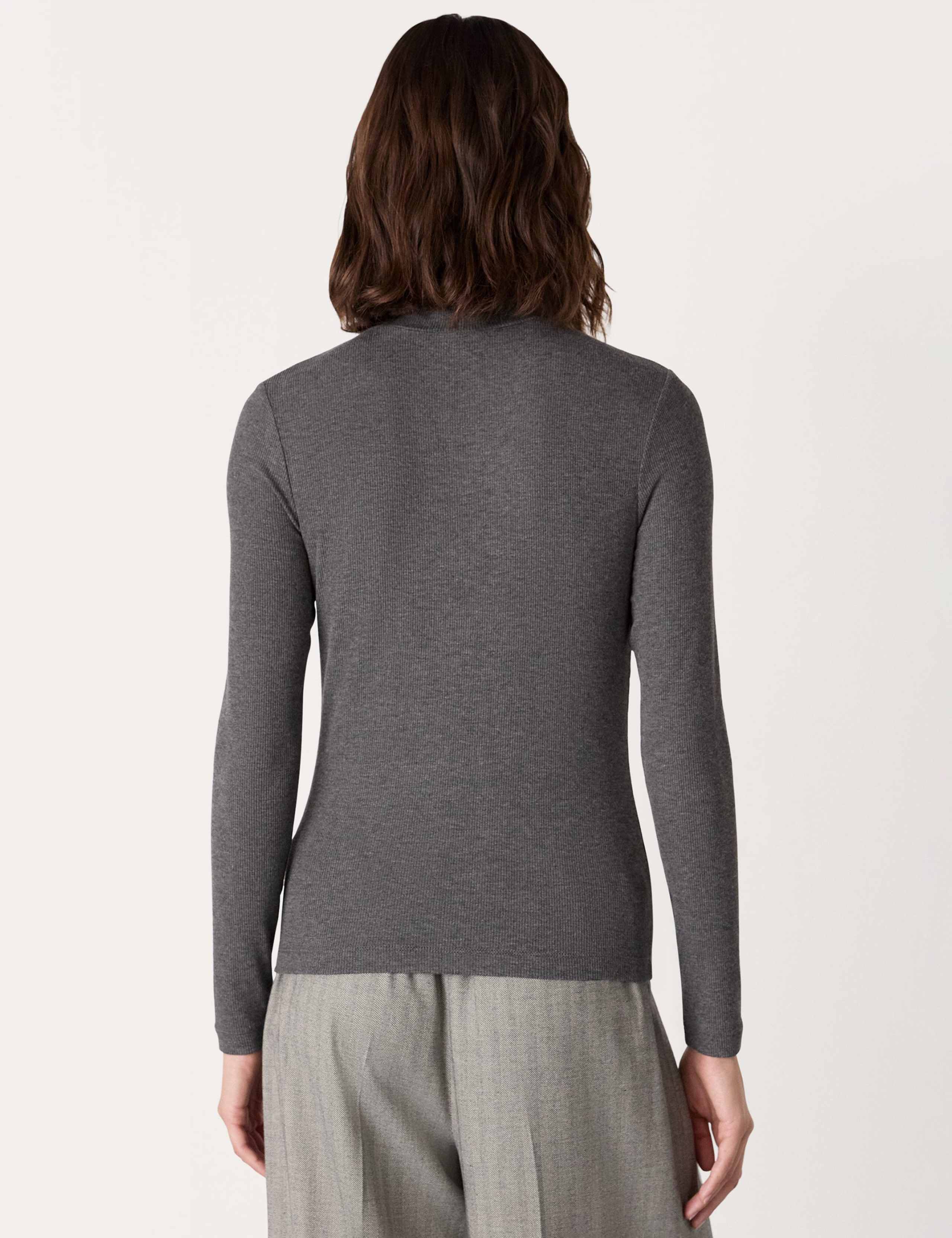 Ribbed Roll Neck Slim Fit Top 3 of 4