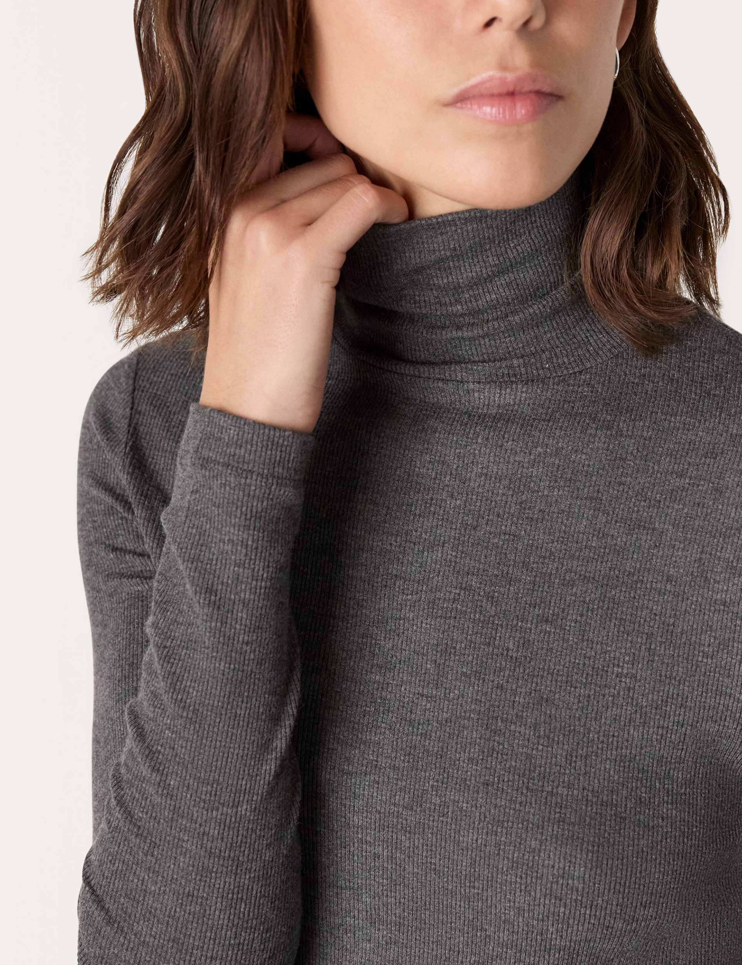 Ribbed Roll Neck Slim Fit Top 4 of 4