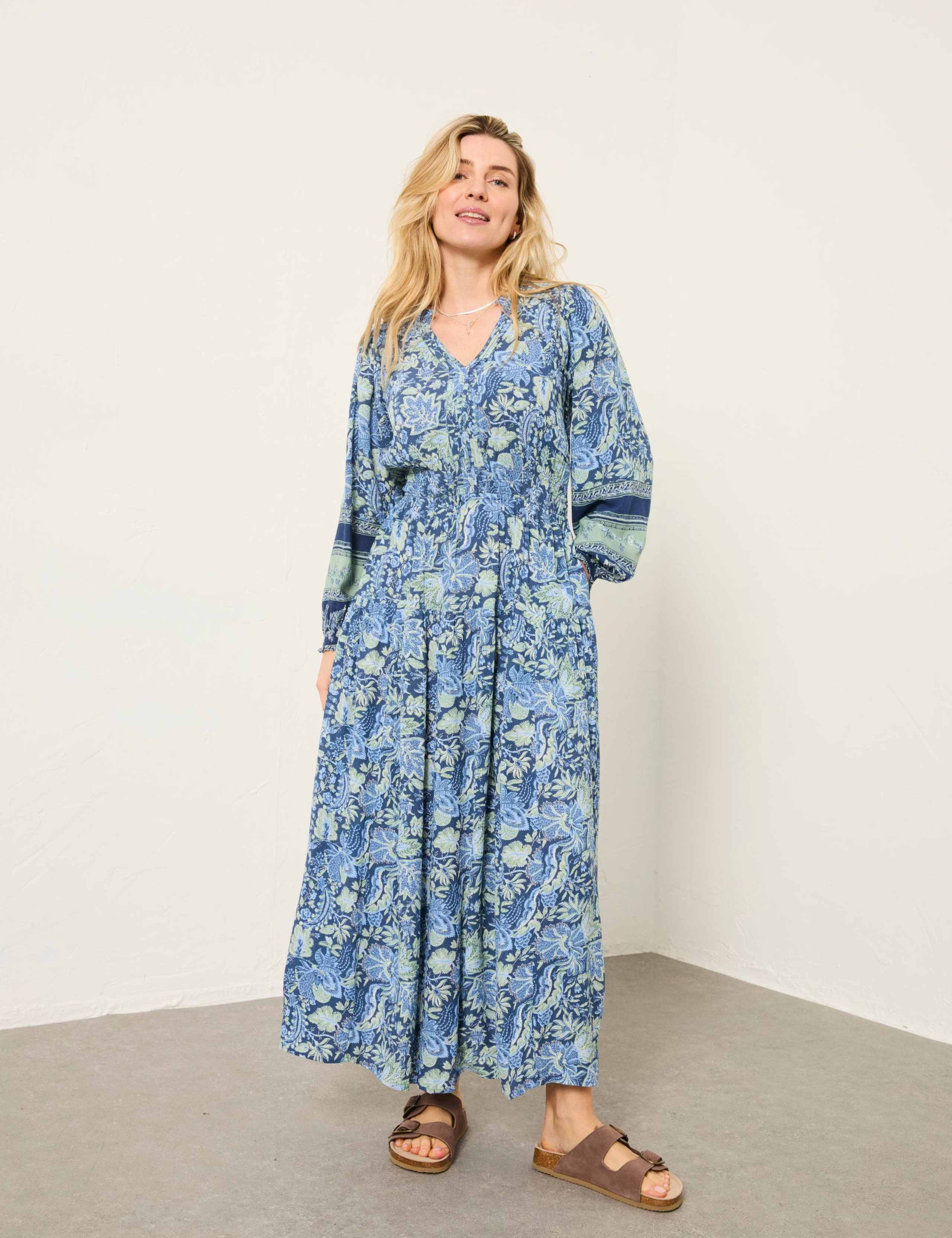 Paisley V-Neck Midi Tea Dress 1 of 9