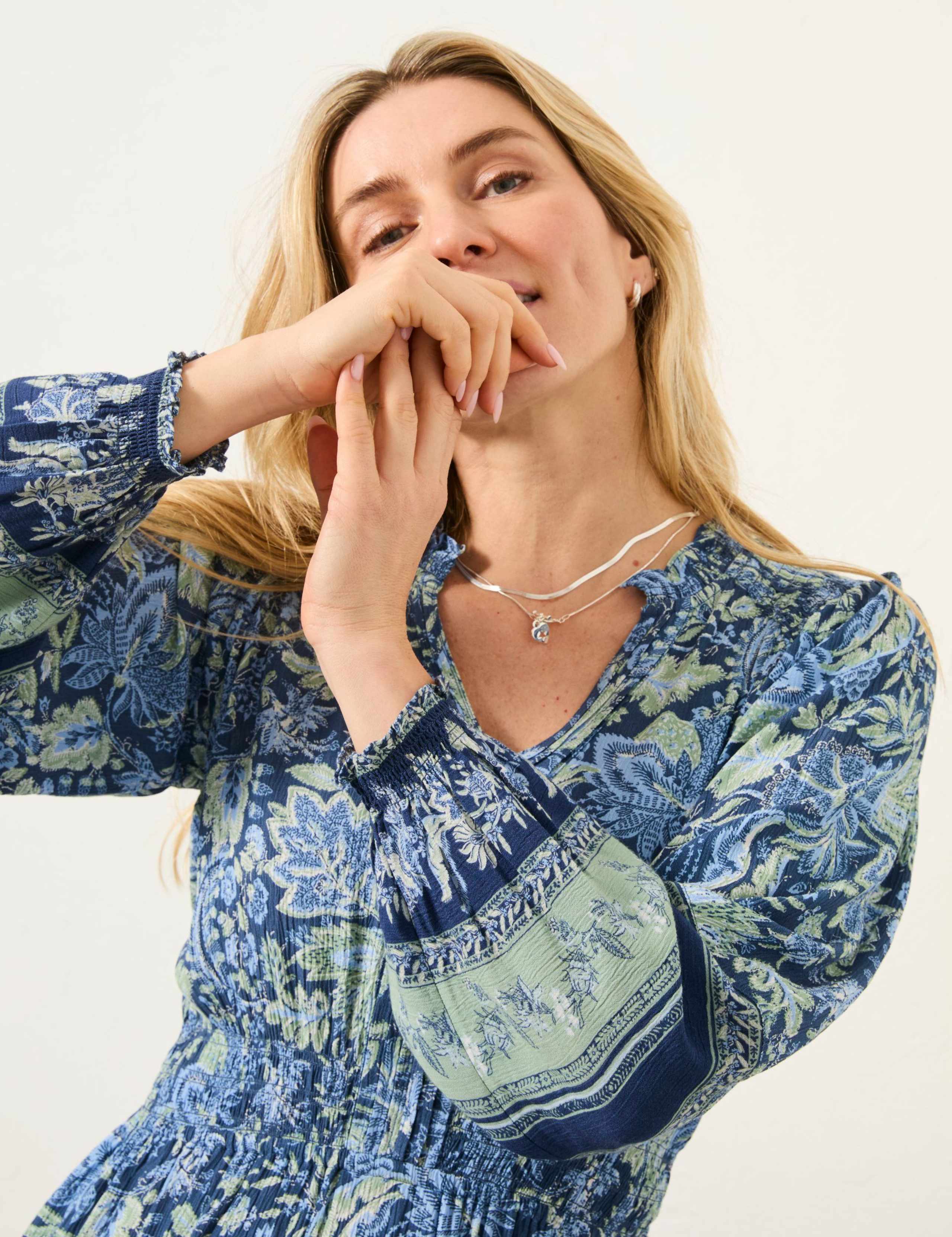 Paisley V-Neck Midi Tea Dress 4 of 9