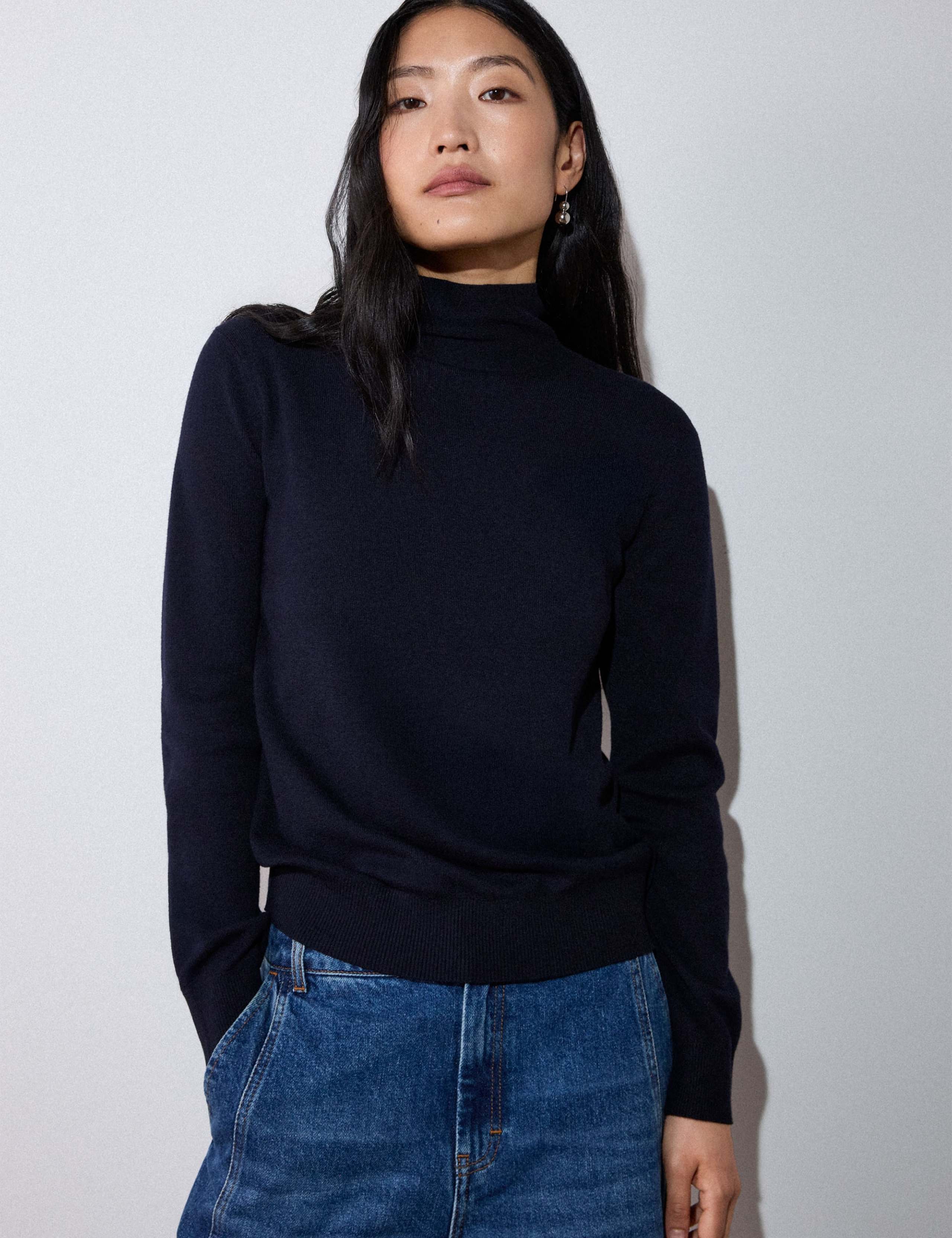 Cotton Rich Tie Neck Detail Knitted Top 6 of 6