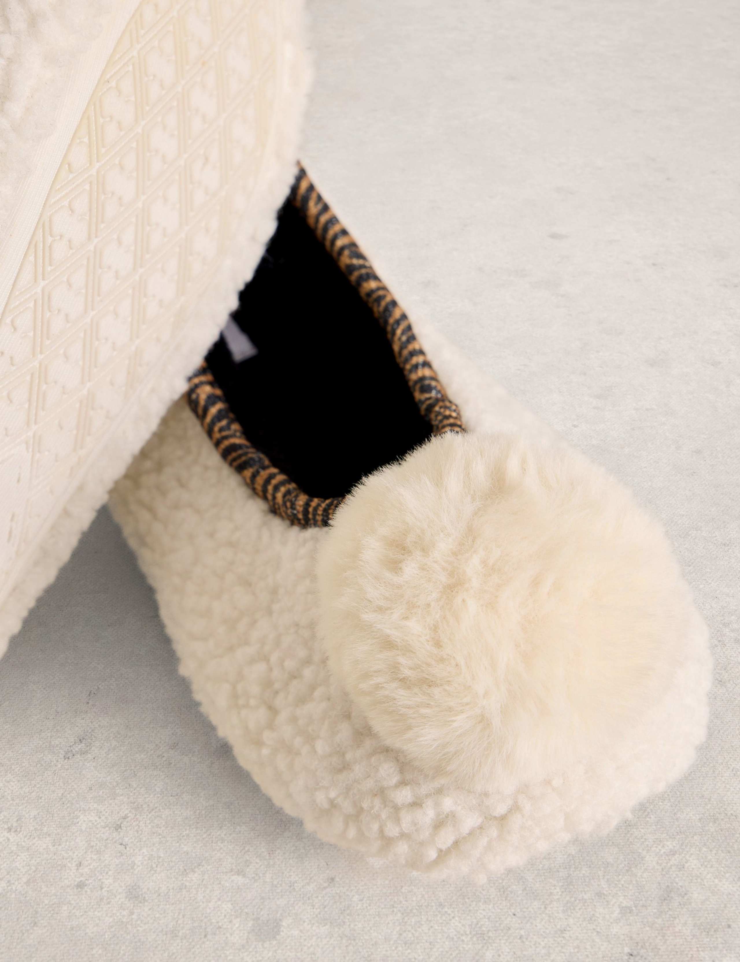 Borg Pom Pom Ballerina Slippers 2 of 4
