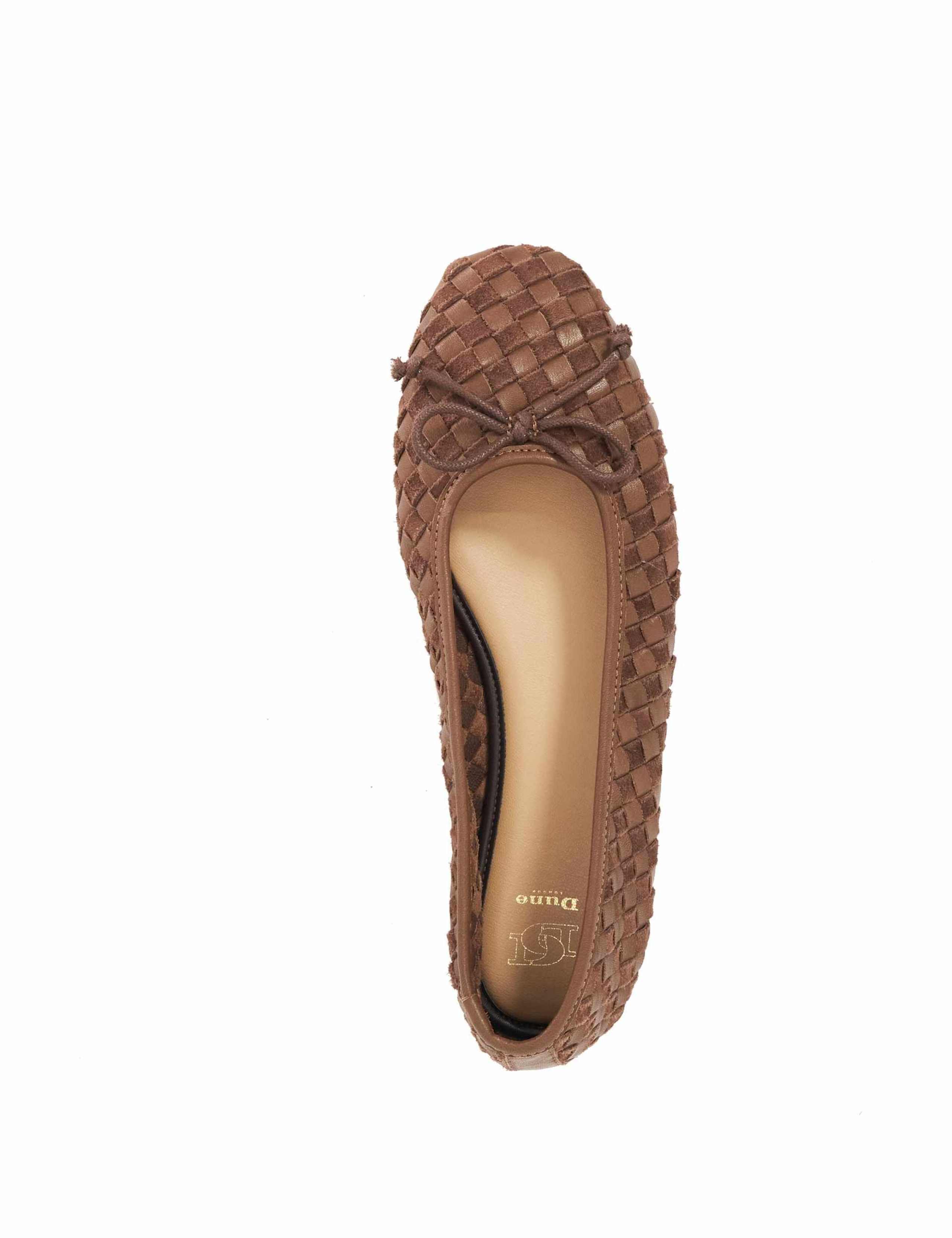 Leather Woven Flat Ballet Pumps 2 of 5