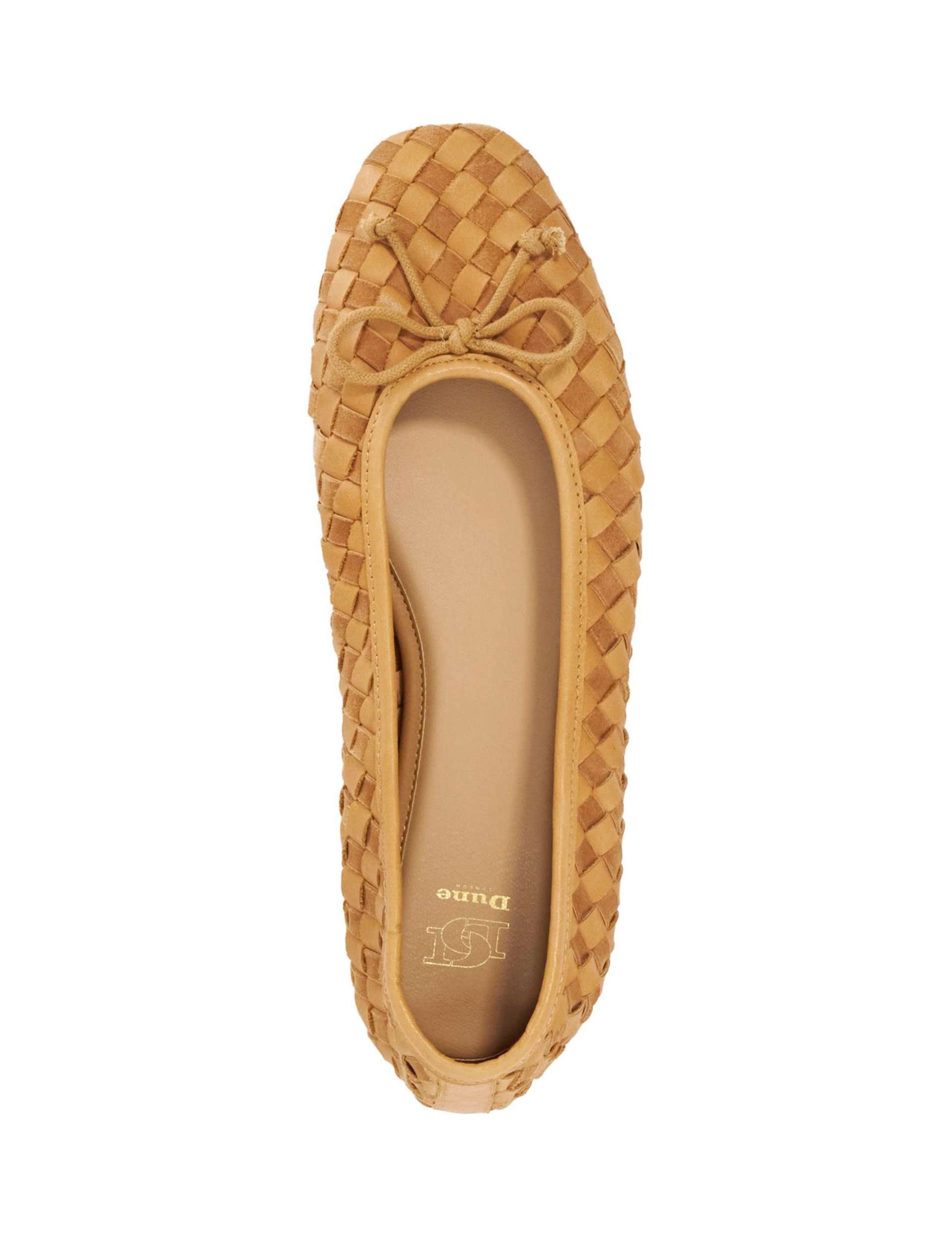 Leather Woven Flat Ballet Pumps 2 of 5