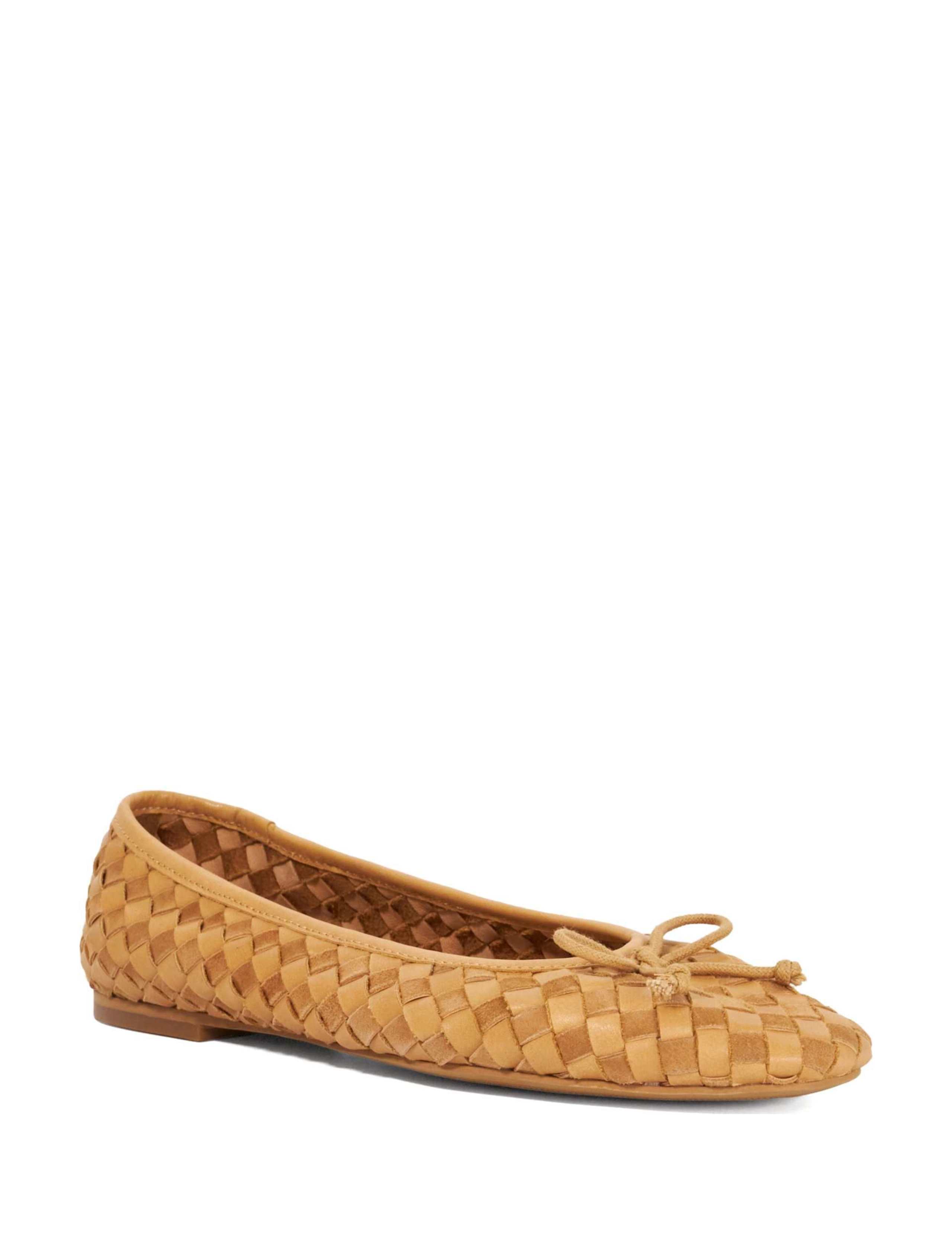 Leather Woven Flat Ballet Pumps 3 of 5