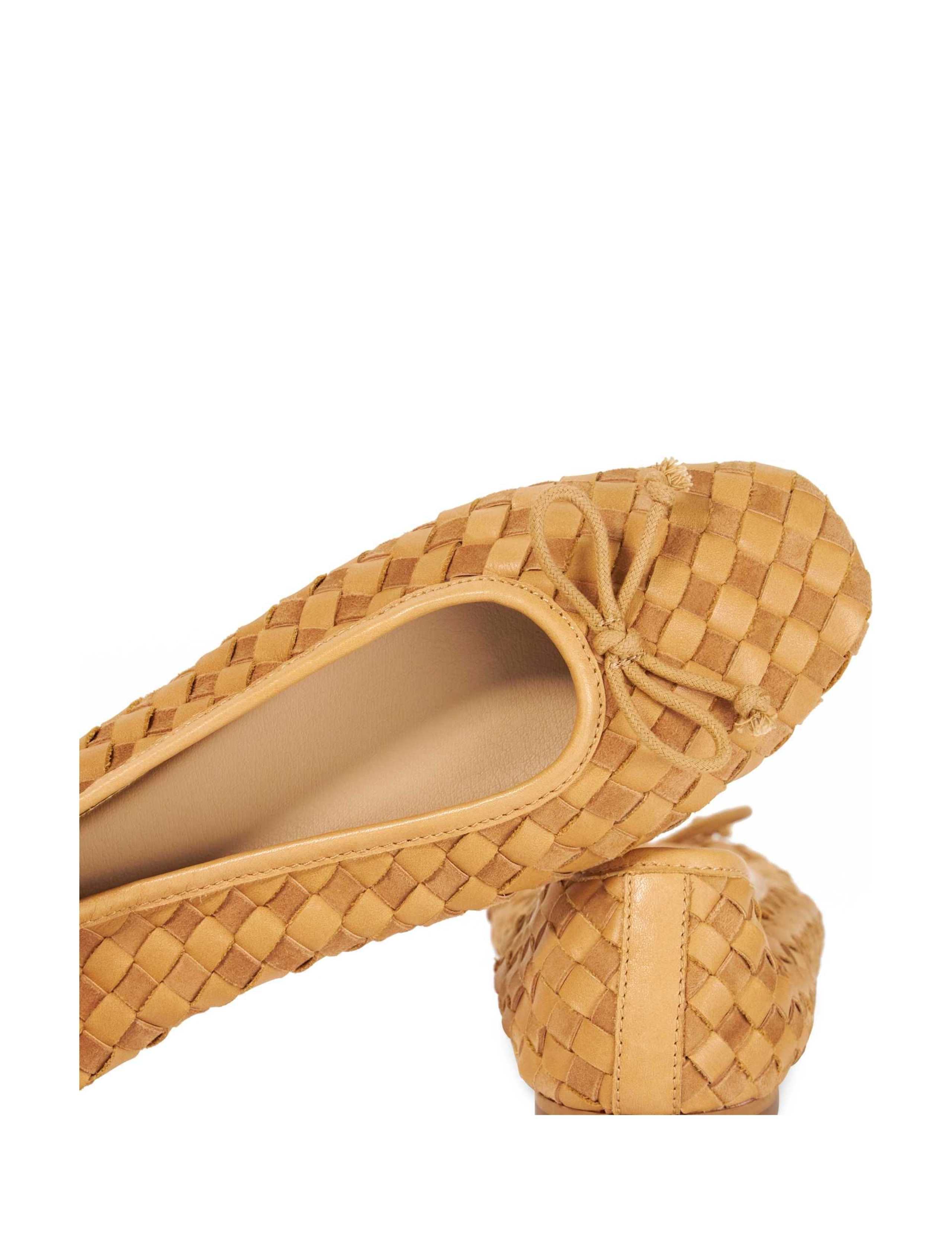 Leather Woven Flat Ballet Pumps 5 of 5