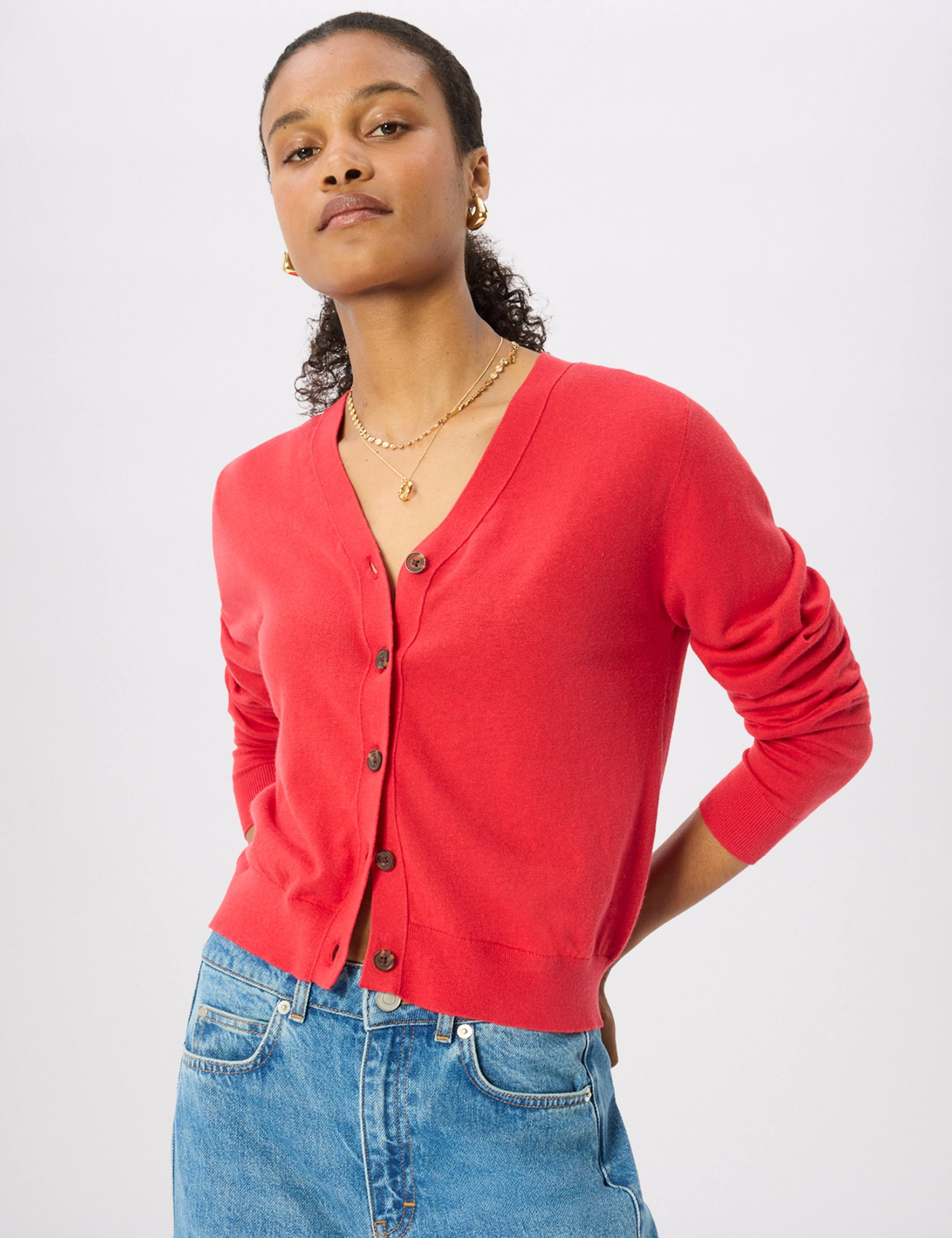 Pure Linen V-Neck Button Front Cardigan 1 of 7