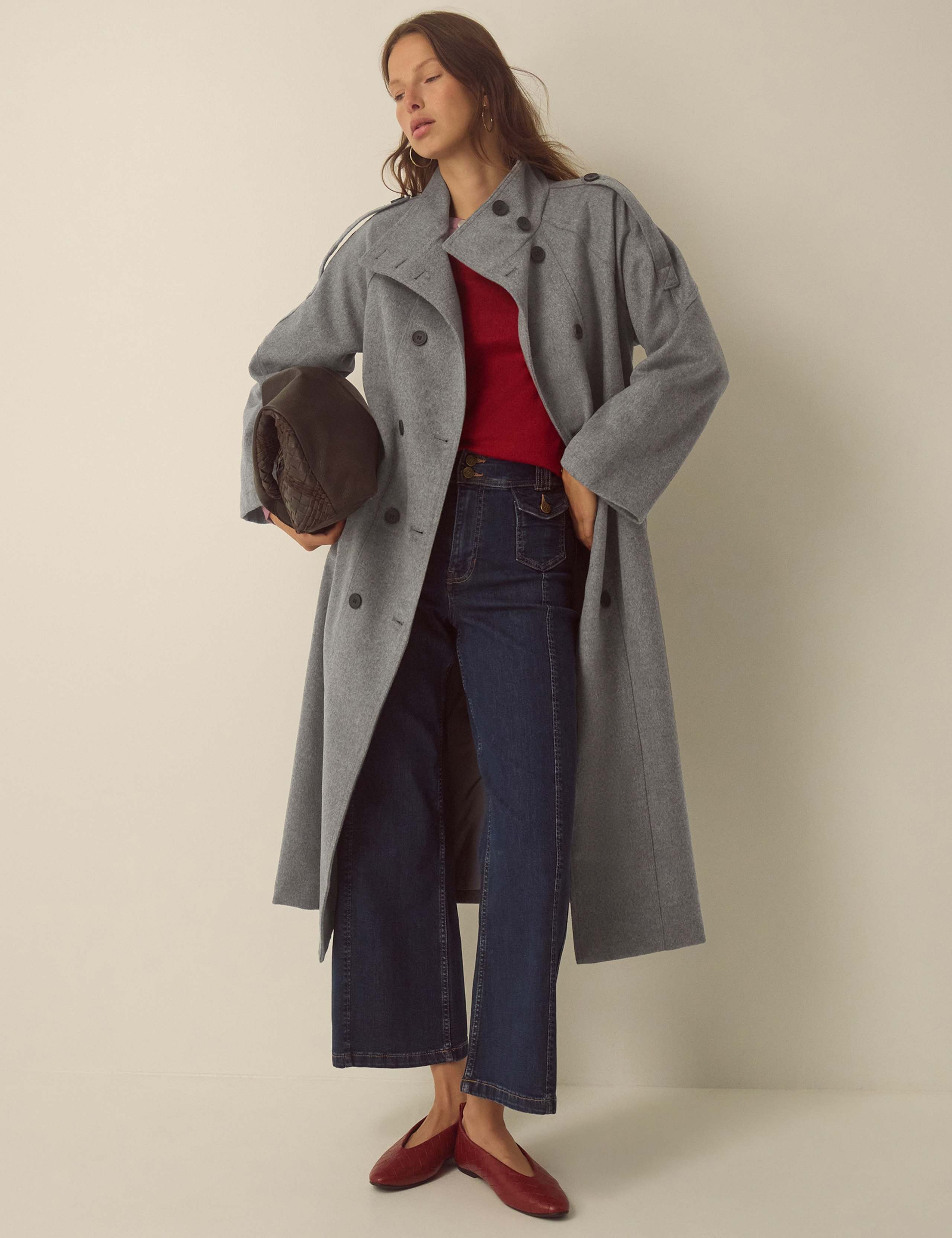 Wool Rich Funnel Neck Coat 3 of 5