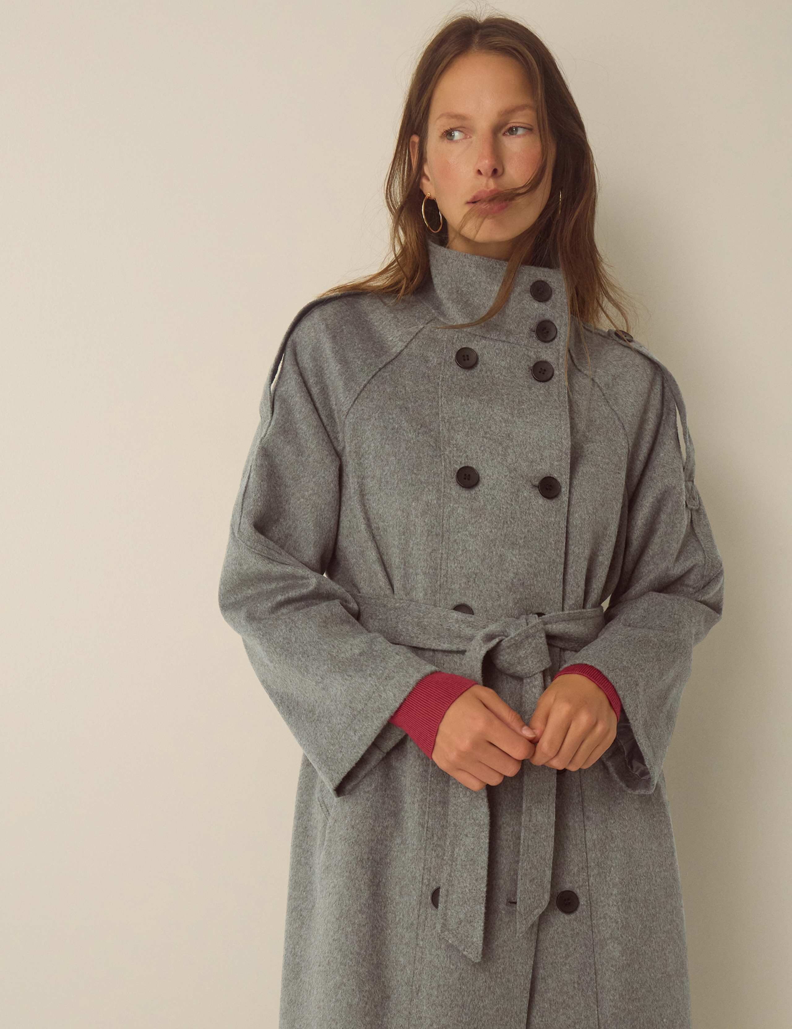 Wool Rich Funnel Neck Coat 4 of 5