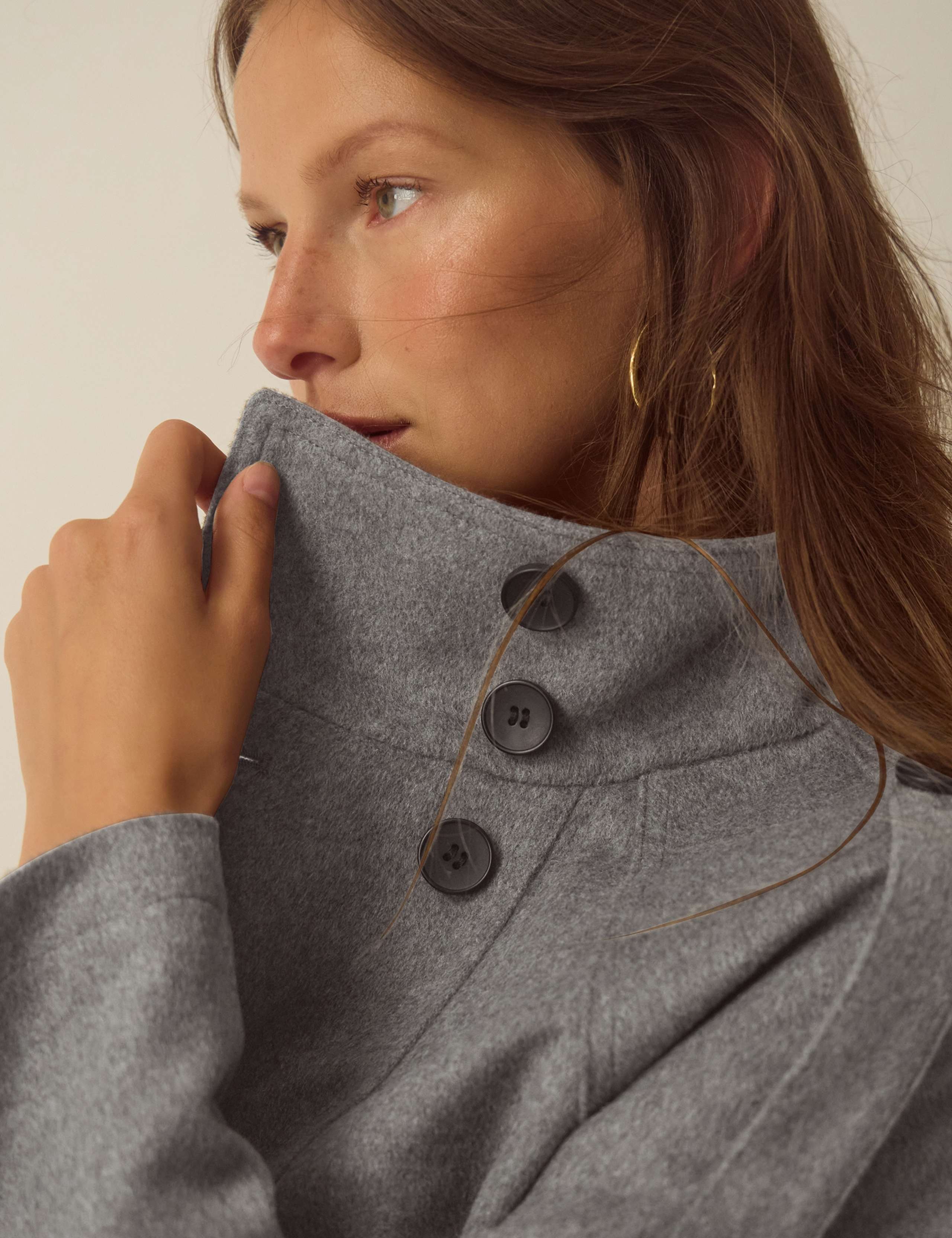Wool Rich Funnel Neck Coat 5 of 5