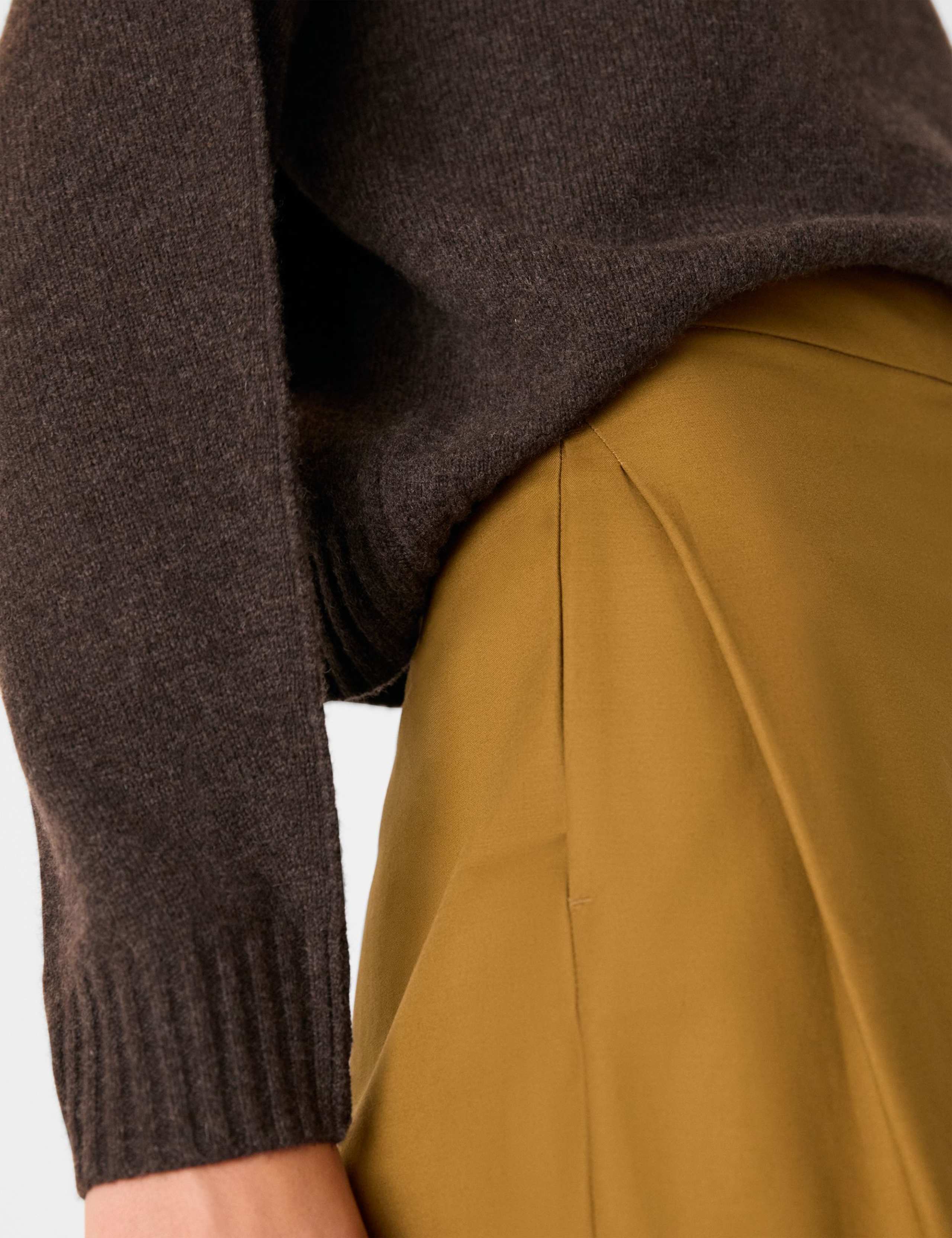 Cotton Rich Side Pleat Tapered Trousers 3 of 3