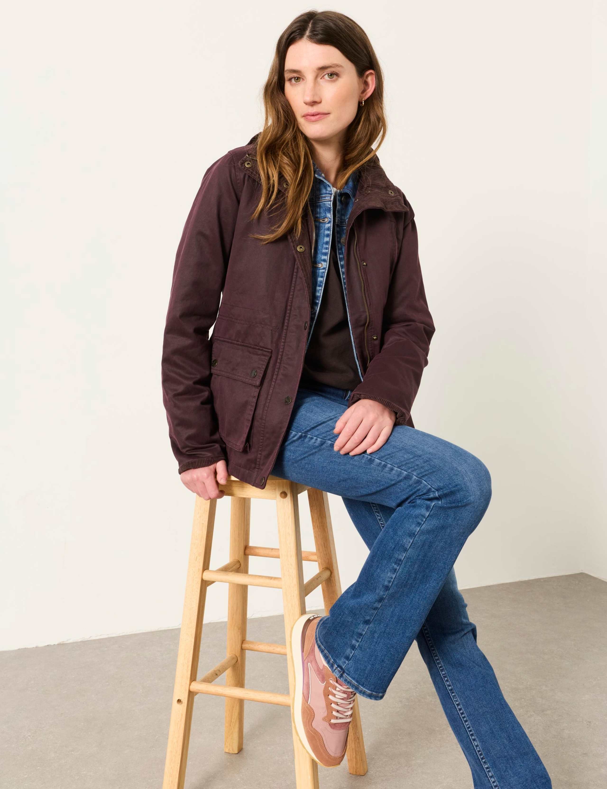 Cotton Rich Funnel Neck Utility Jacket 4 of 6