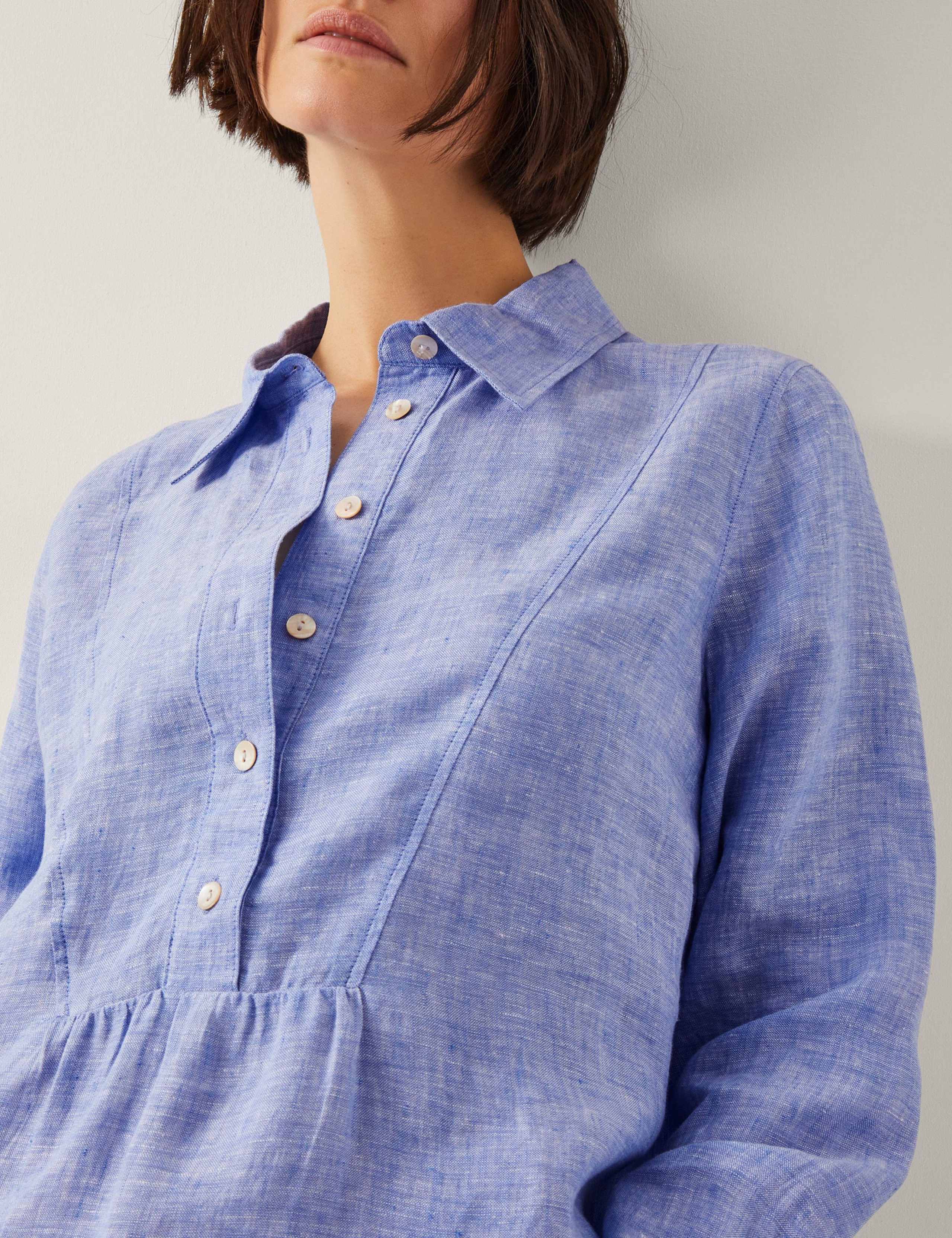 Pure Linen Collared Button Front Shirt 3 of 4