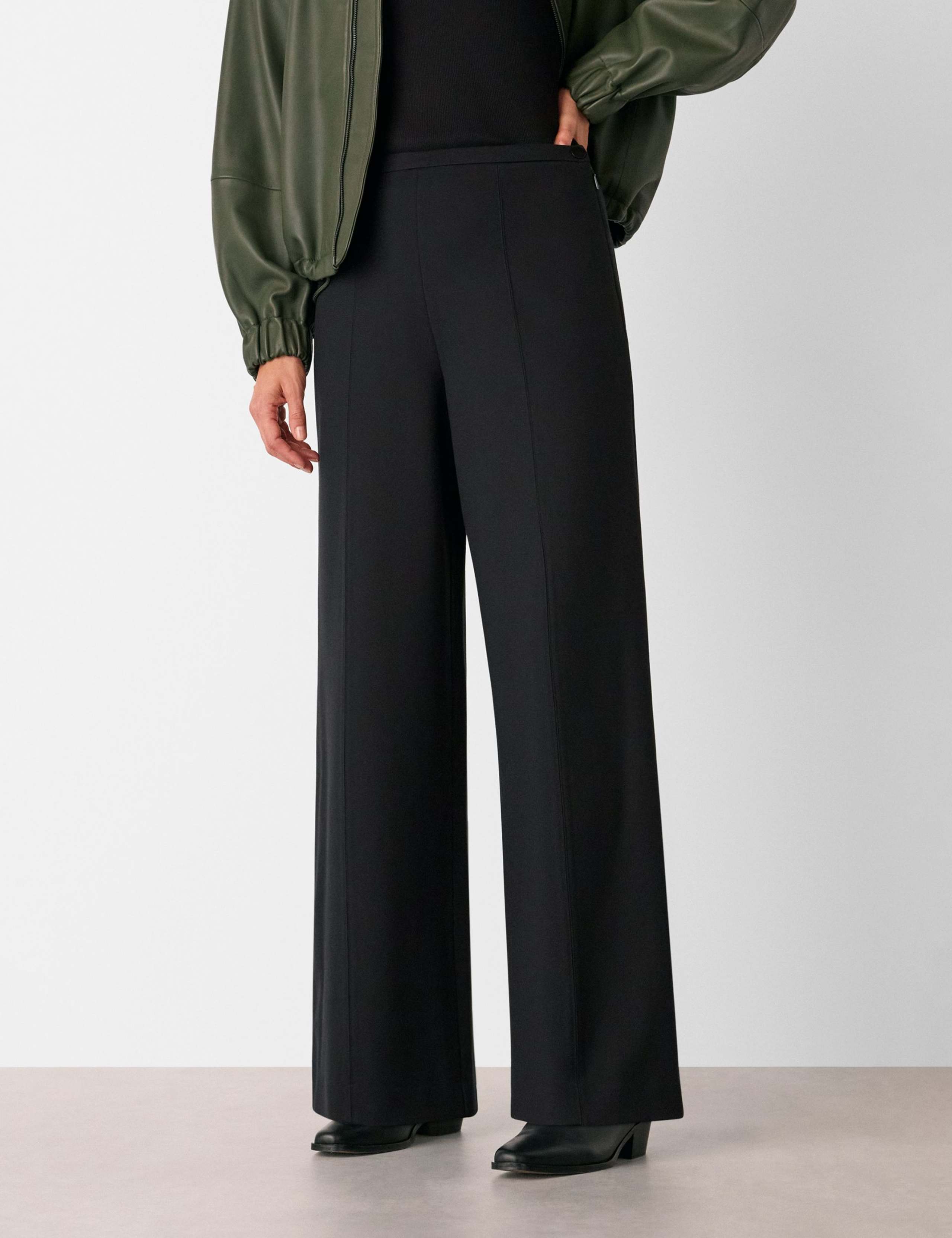 Jersey Side Zip Wide Leg Trousers 1 of 4