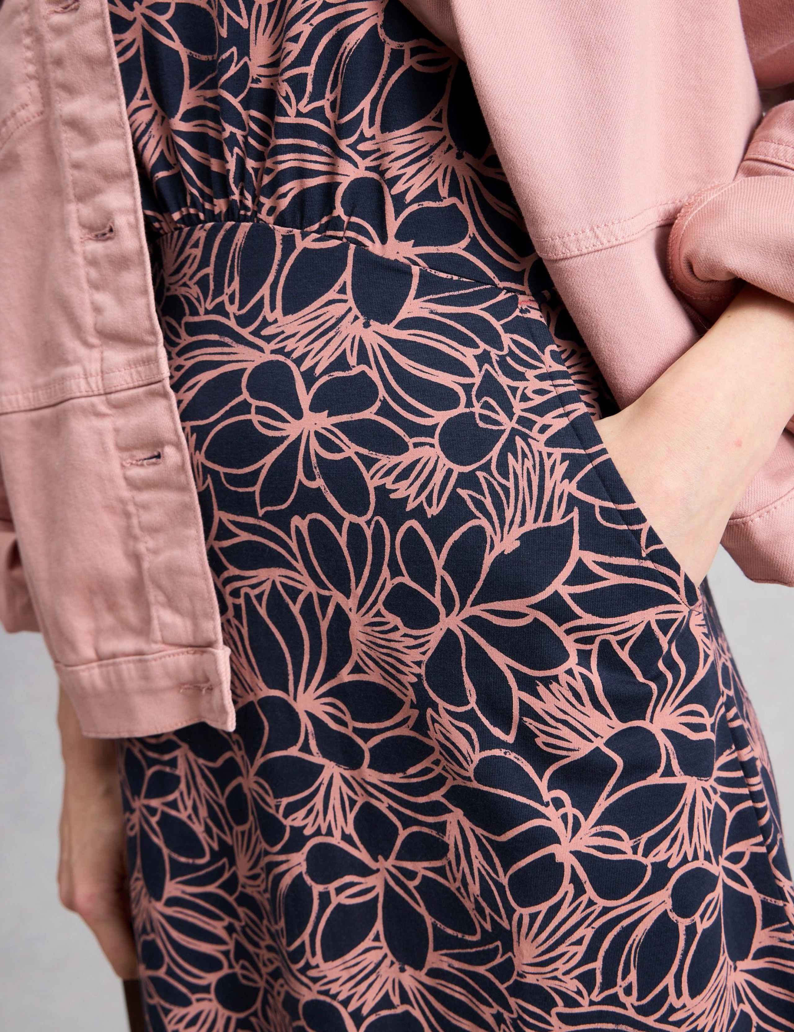 Cotton Rich Printed Knee Length Skater Dress 5 of 6