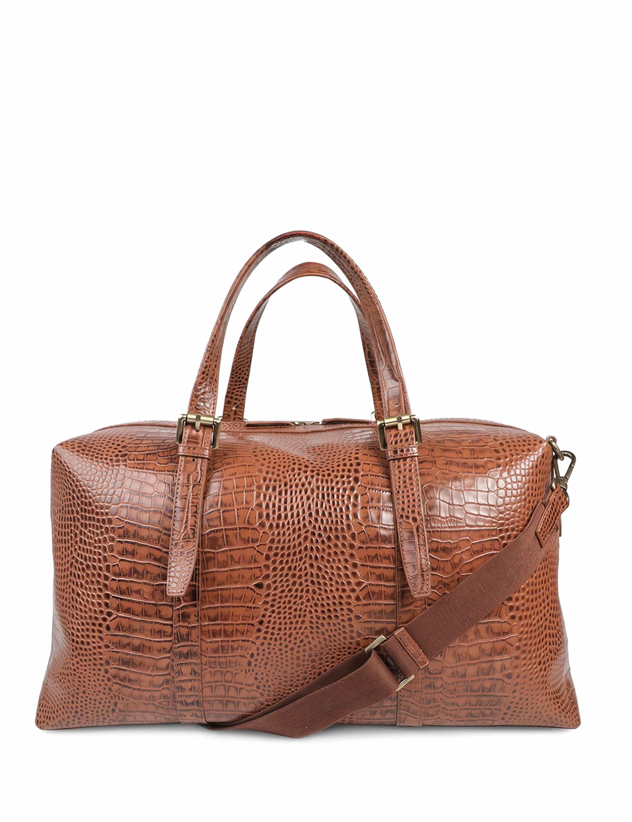 Croc Effect Leather Weekend Bag 2 of 6