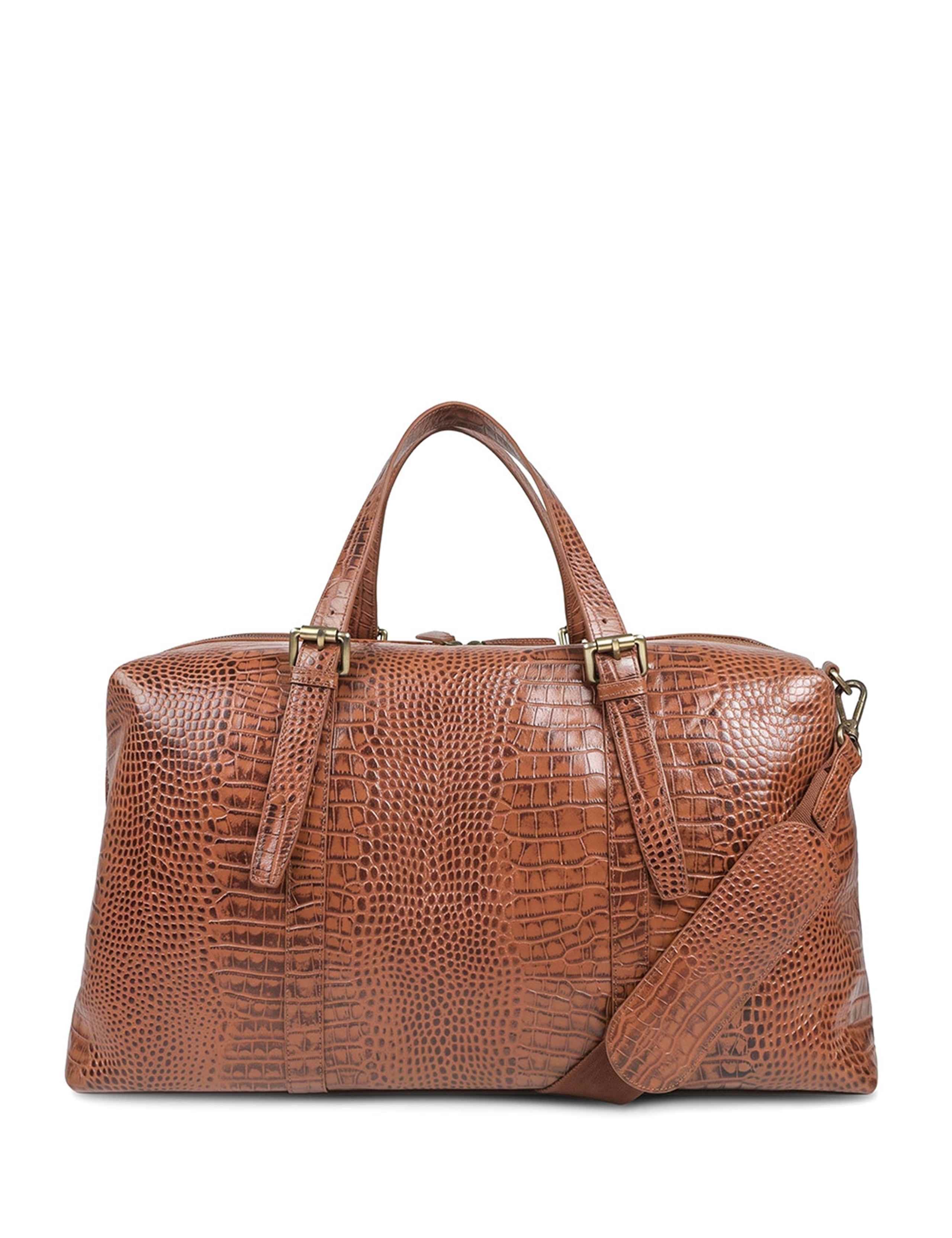 Croc Effect Leather Weekend Bag 3 of 6