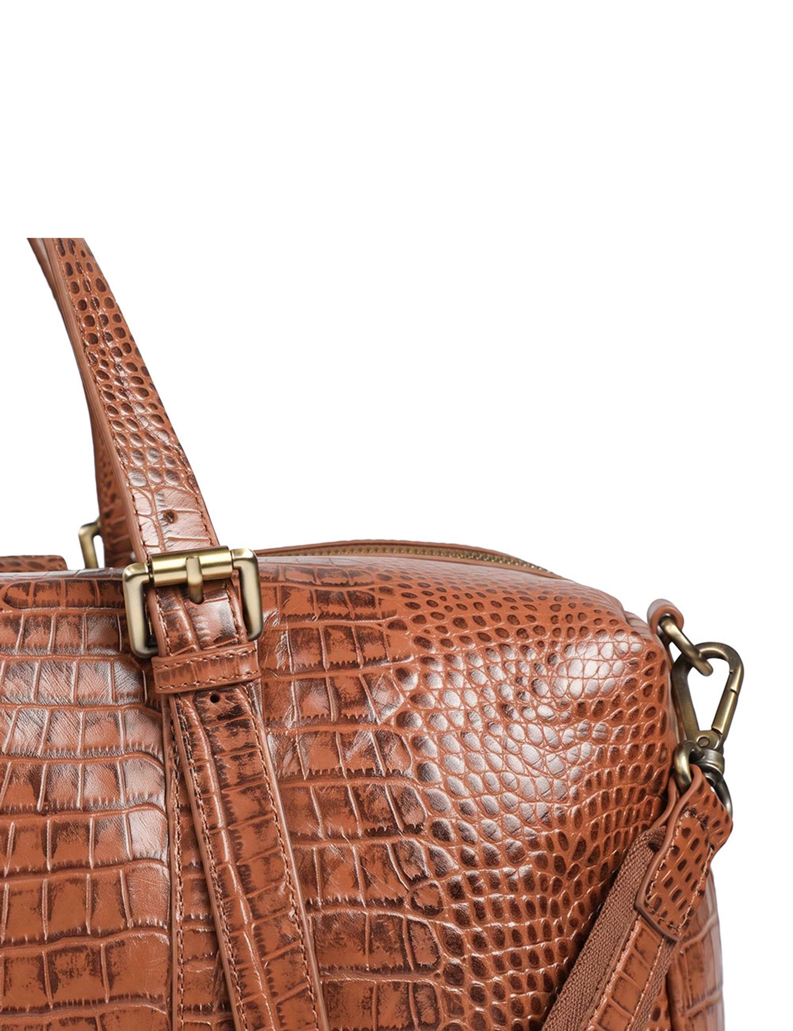 Croc Effect Leather Weekend Bag 5 of 6