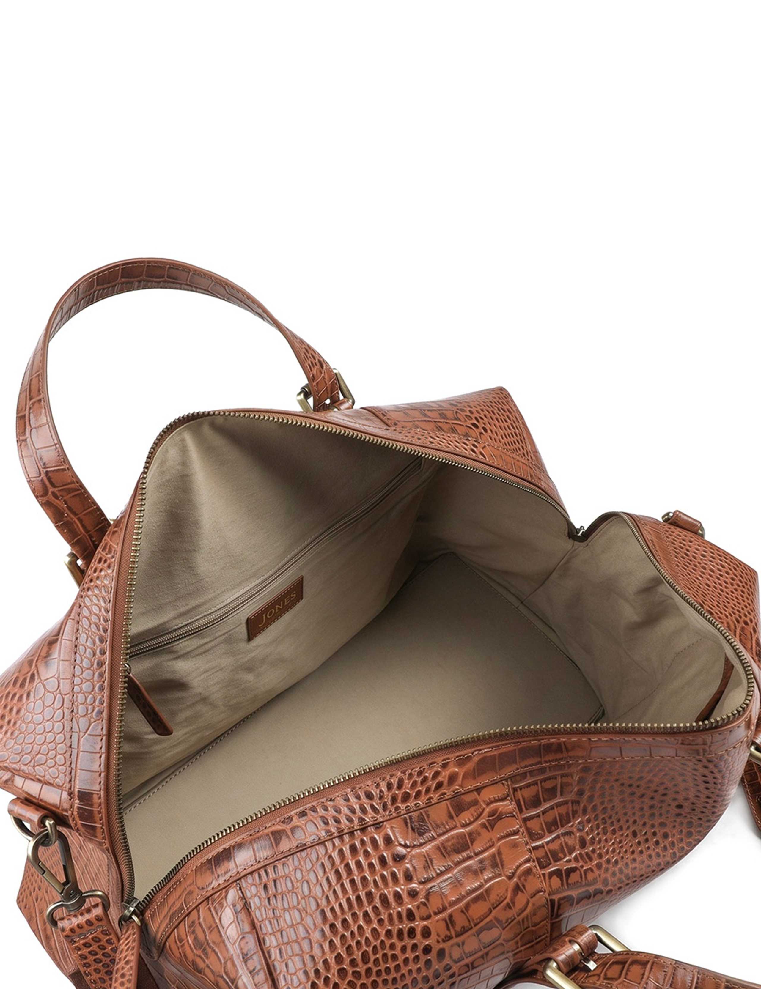 Croc Effect Leather Weekend Bag 6 of 6
