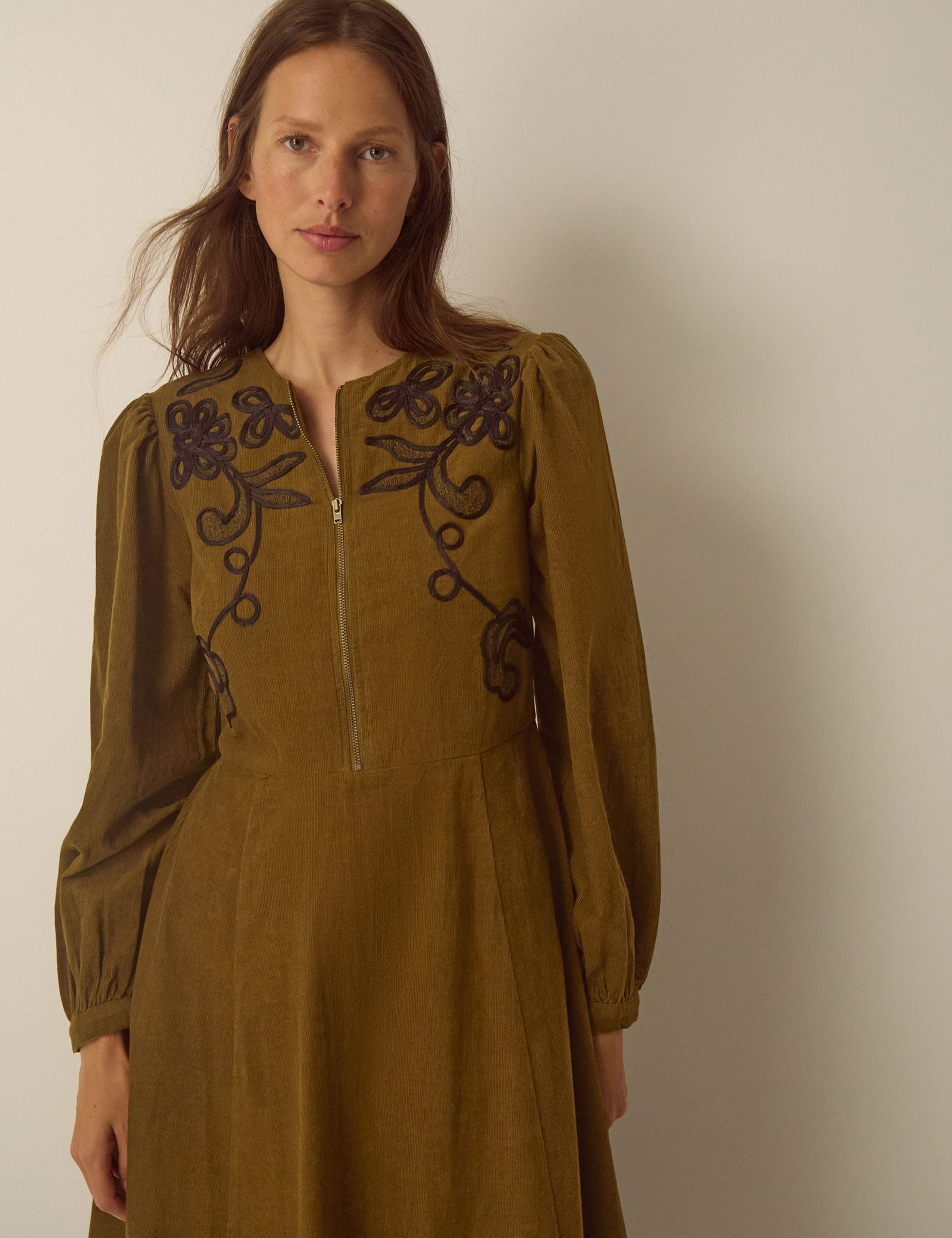Cord Embroidered Midi Dress 3 of 4