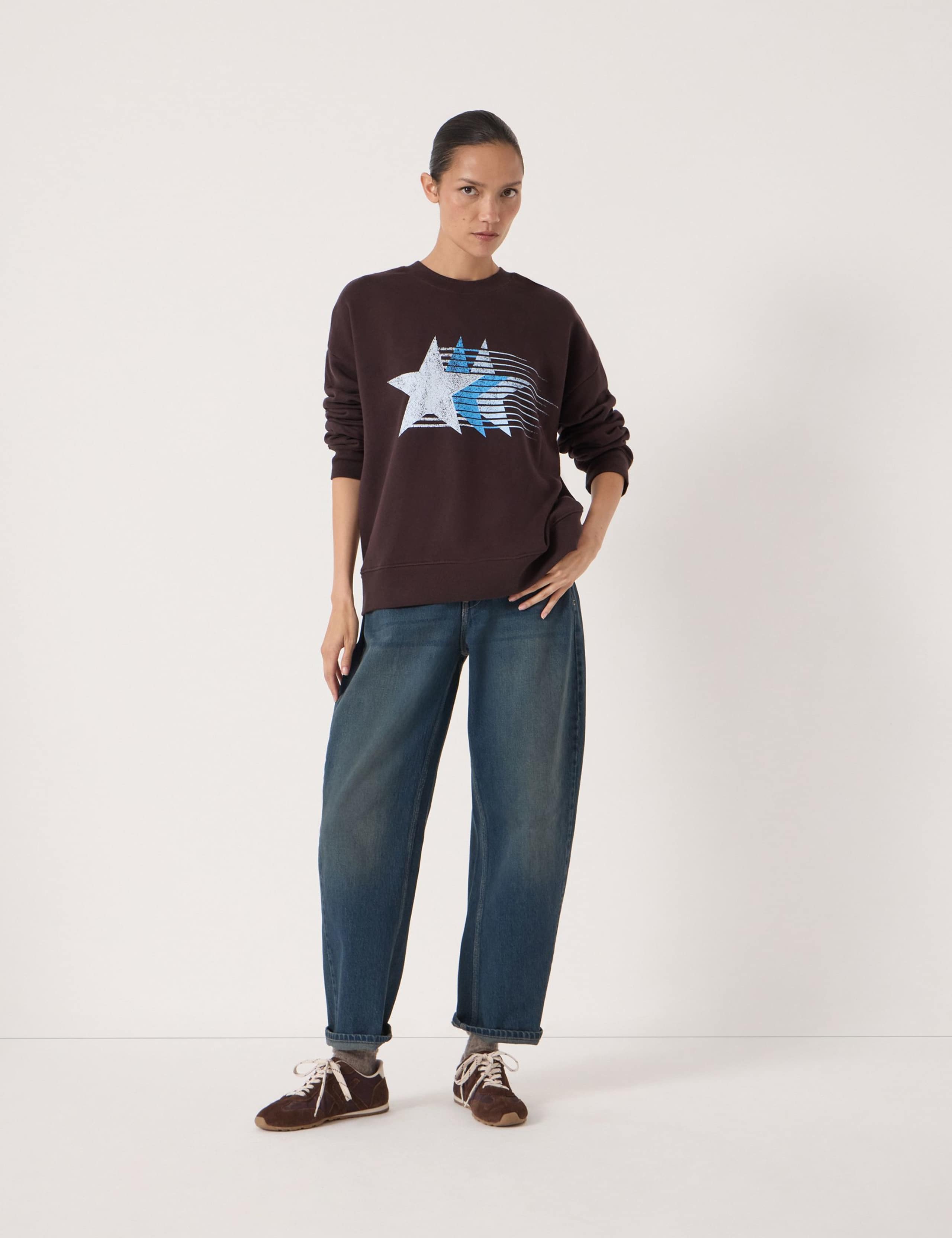 Pure Cotton Star Print Crew Neck Sweatshirt 3 of 5